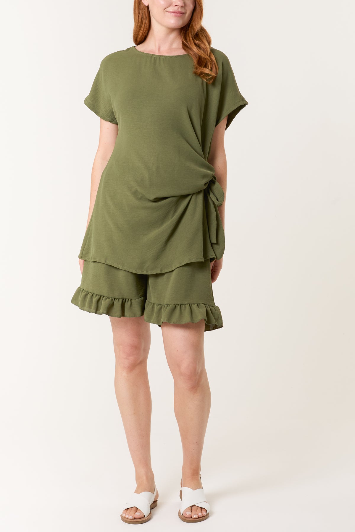 Tied Front Top & Shorts Co-Ord Set