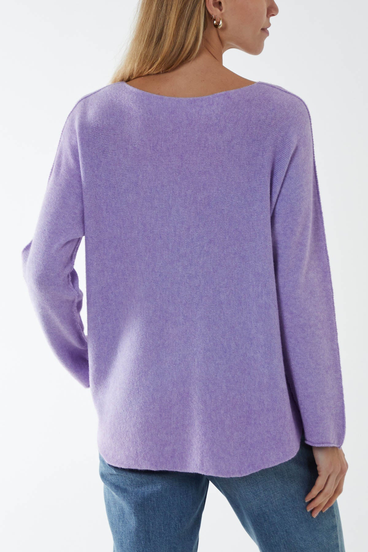 V Neck Jumper With Raw Edge