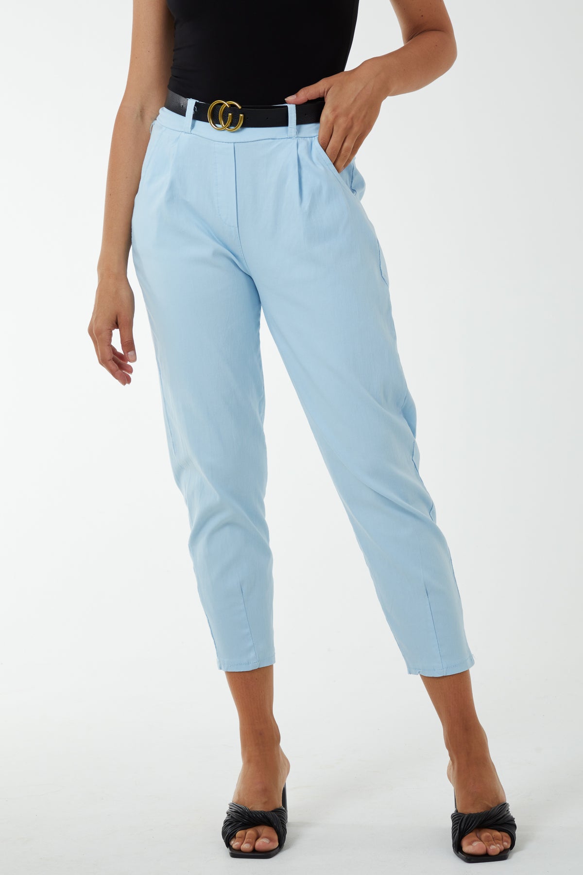 High Waisted Trousers with Belt