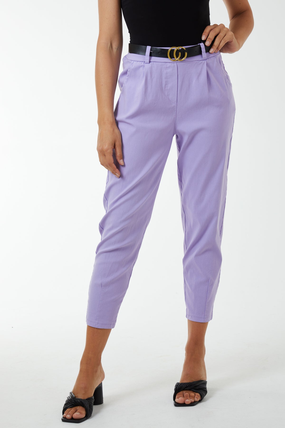 High Waisted Trousers with Belt