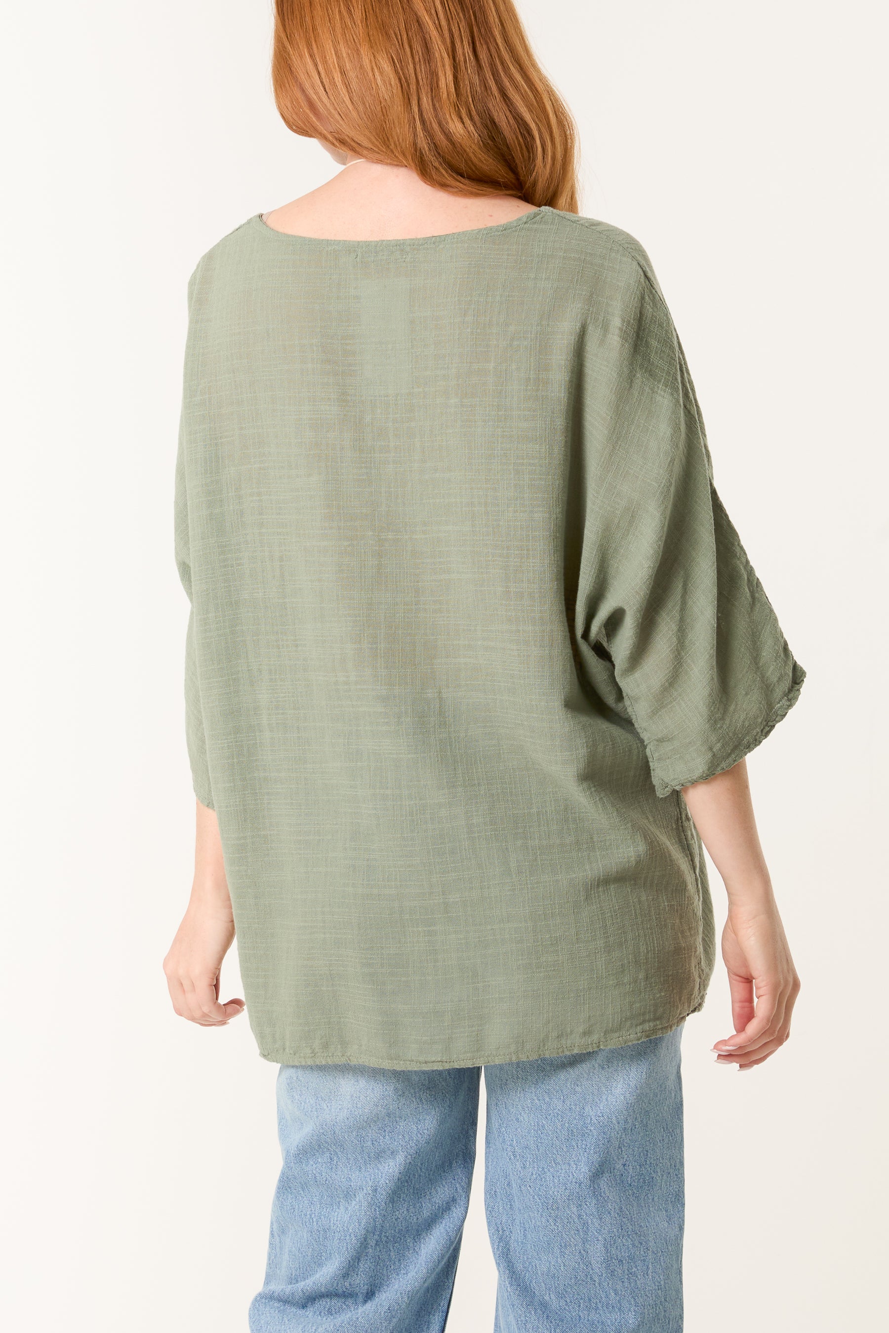 Necklace Pure Cotton Round Neck Top
