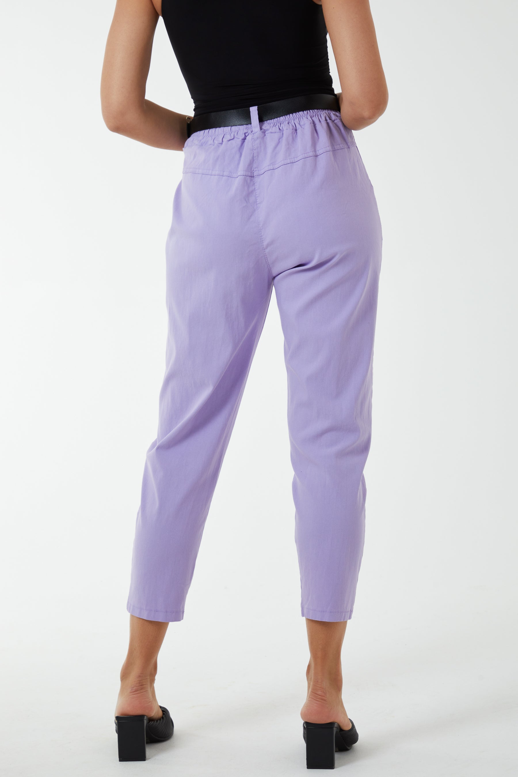 High Waisted Trousers with Belt