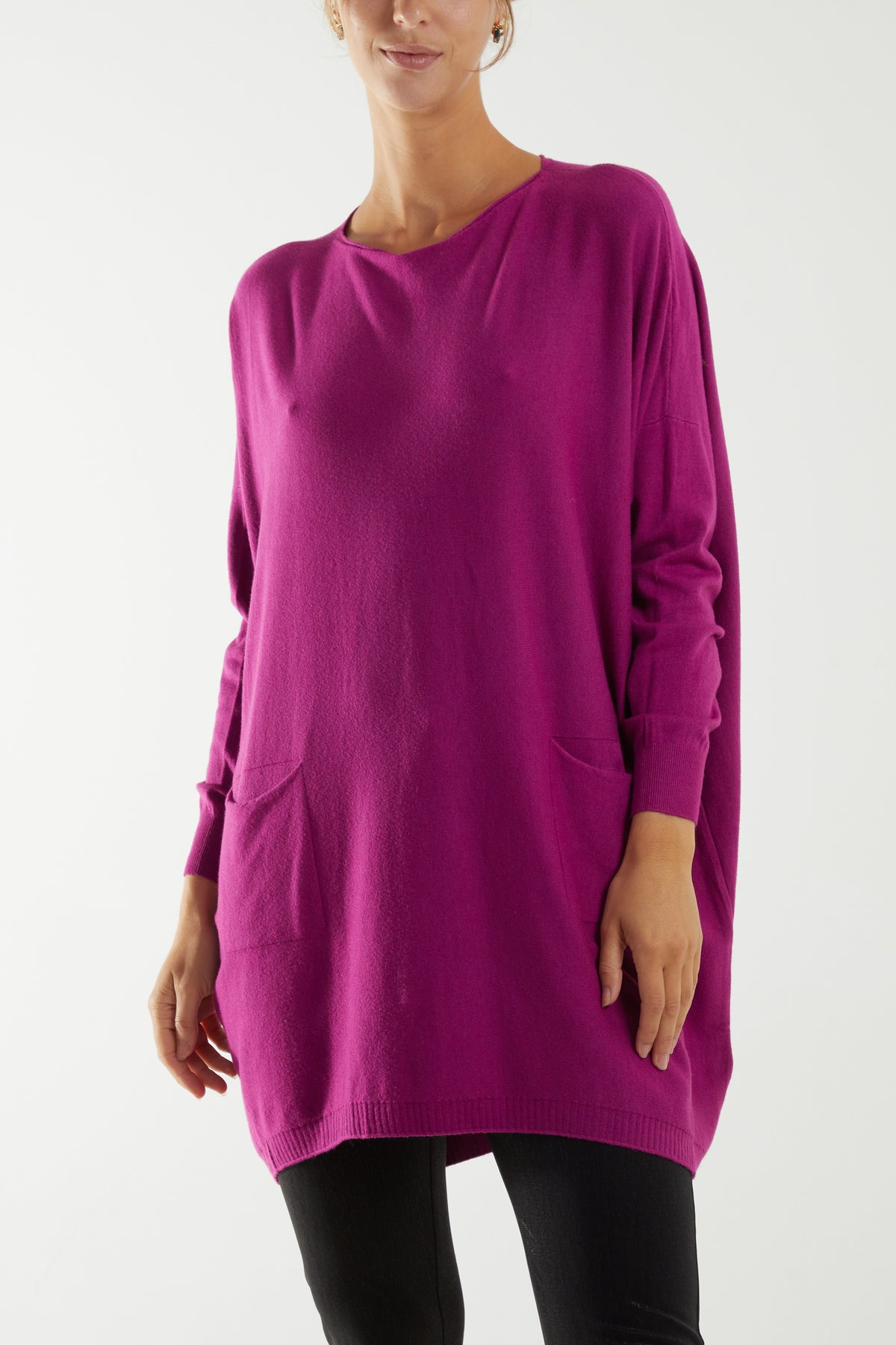 Pocket Front Button Back Tortoiseshell Jumper