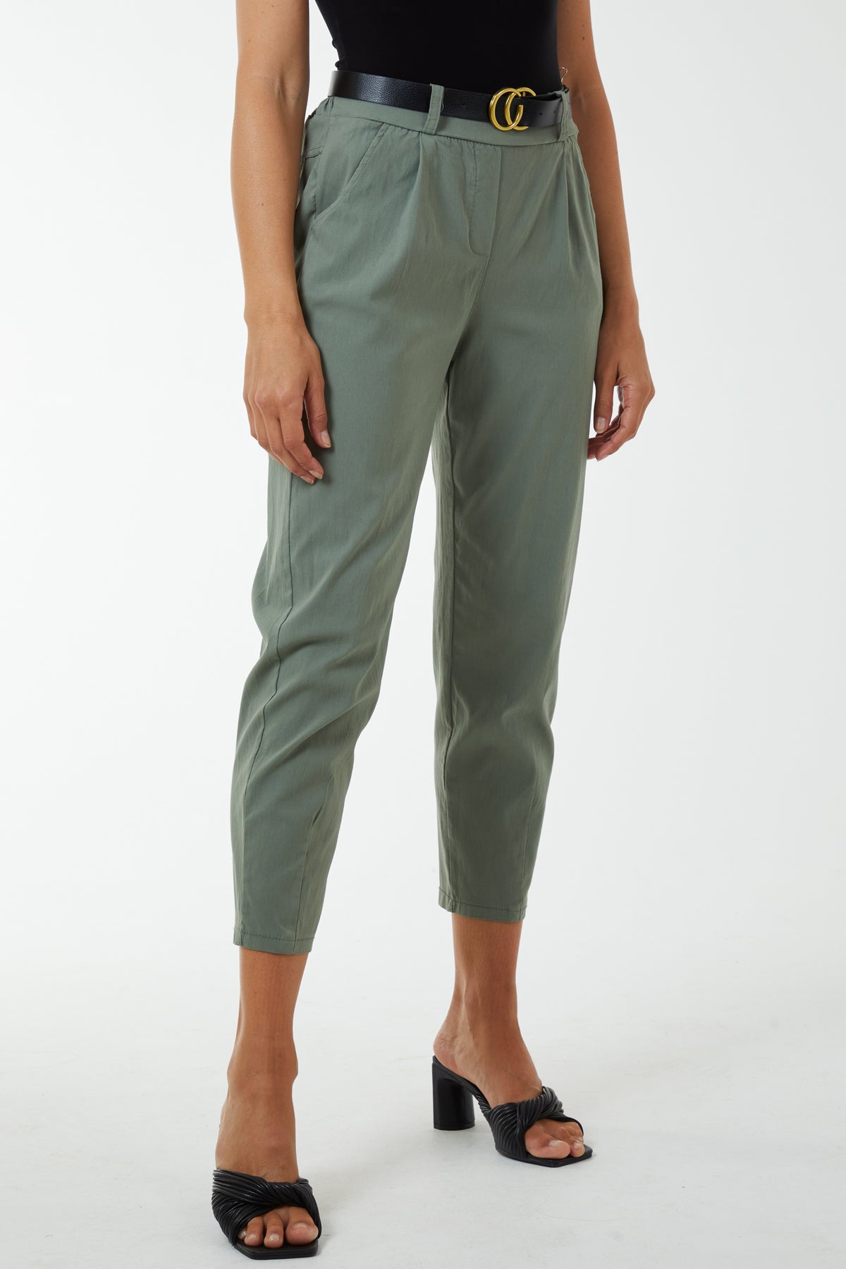High Waisted Trousers with Belt