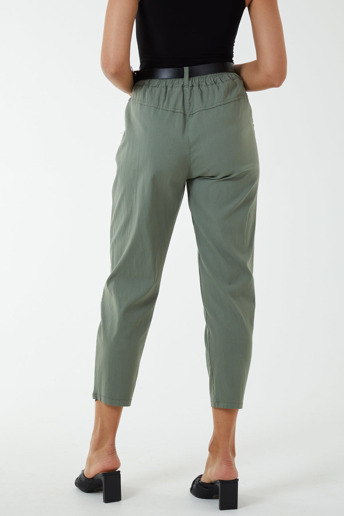 High Waisted Trousers with Belt