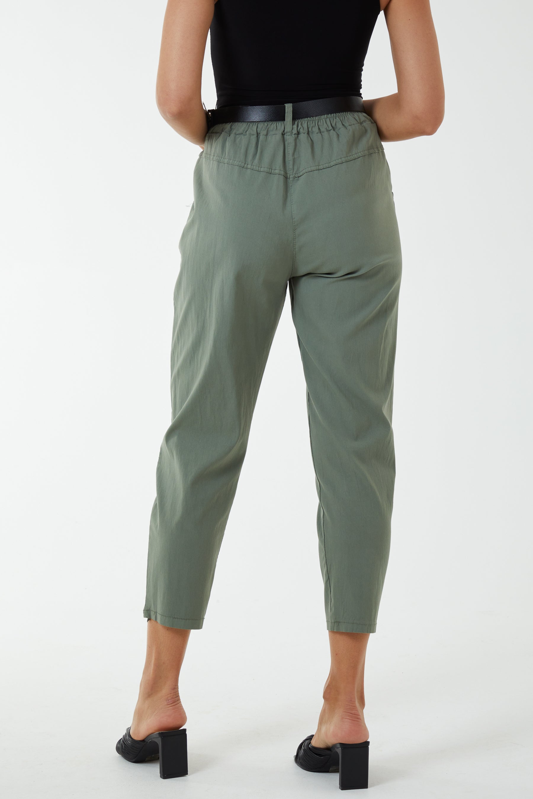 High Waisted Trousers with Belt