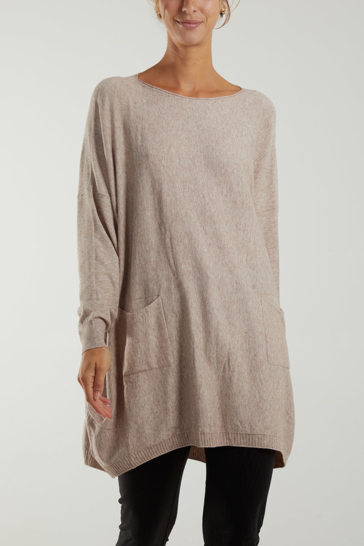 Pocket Front Button Back Tortoiseshell Jumper