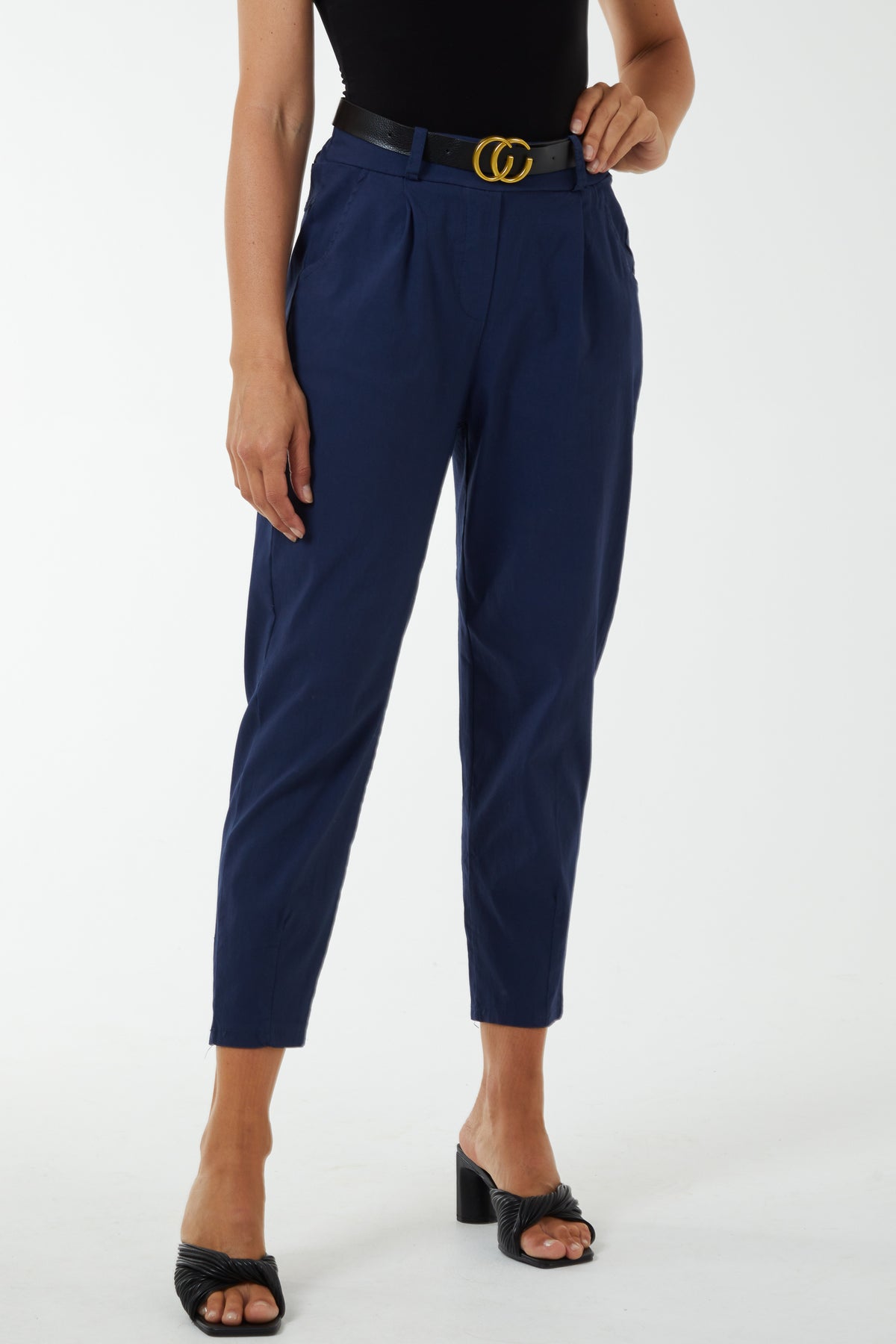 High Waisted Trousers with Belt