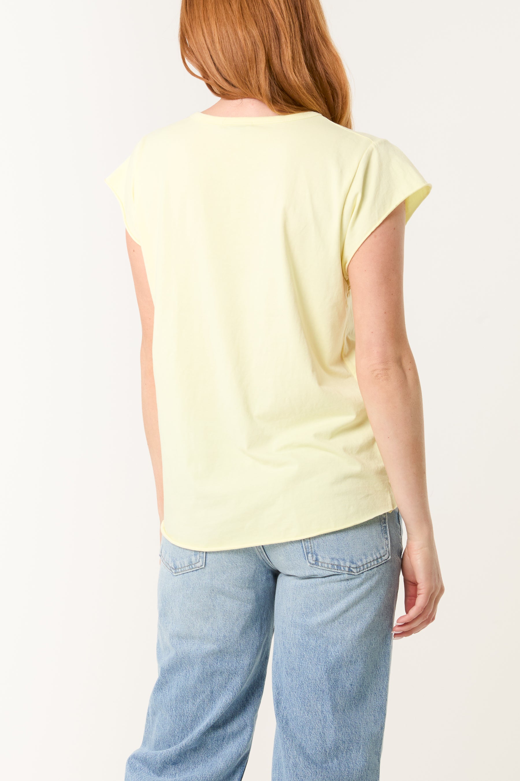 Cap Sleeve High Low Rolled Edge Top