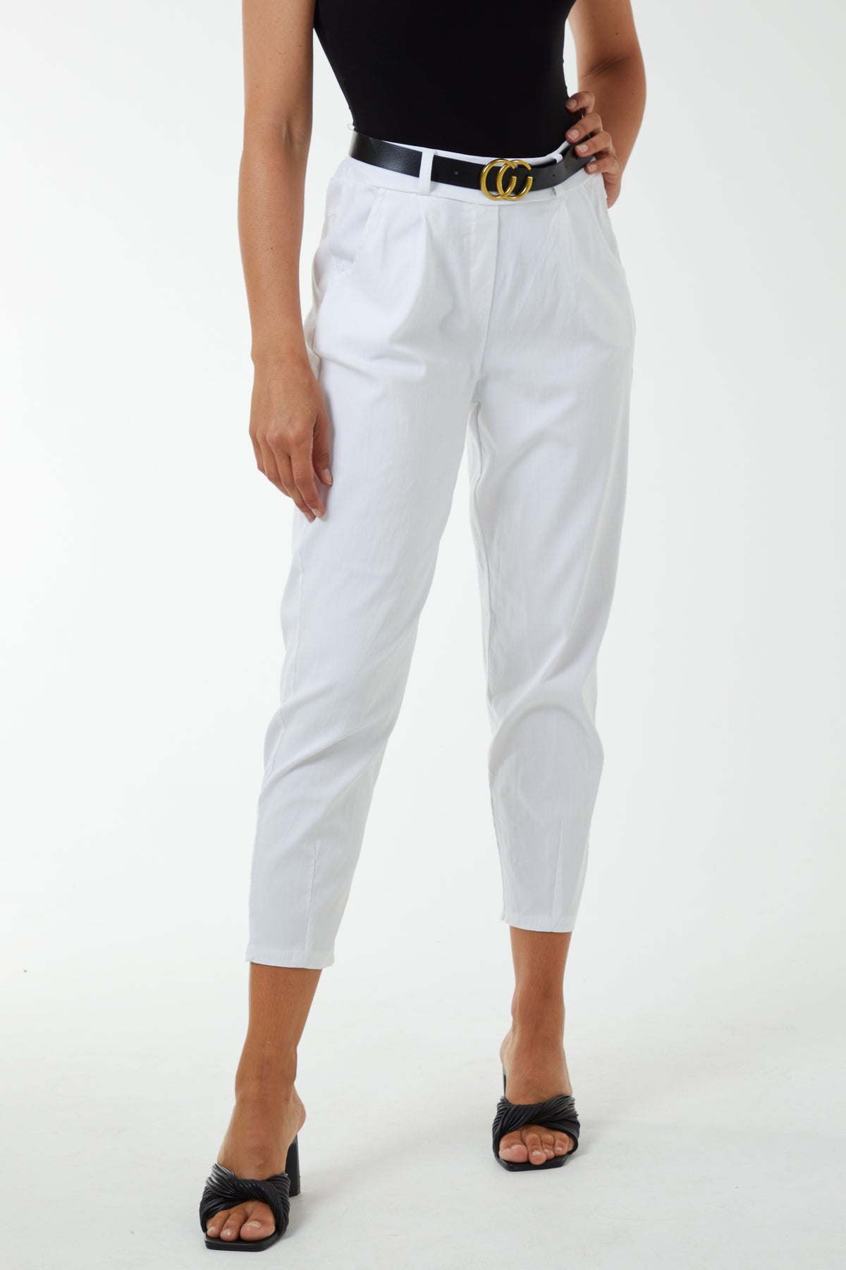 High Waisted Trousers with Belt