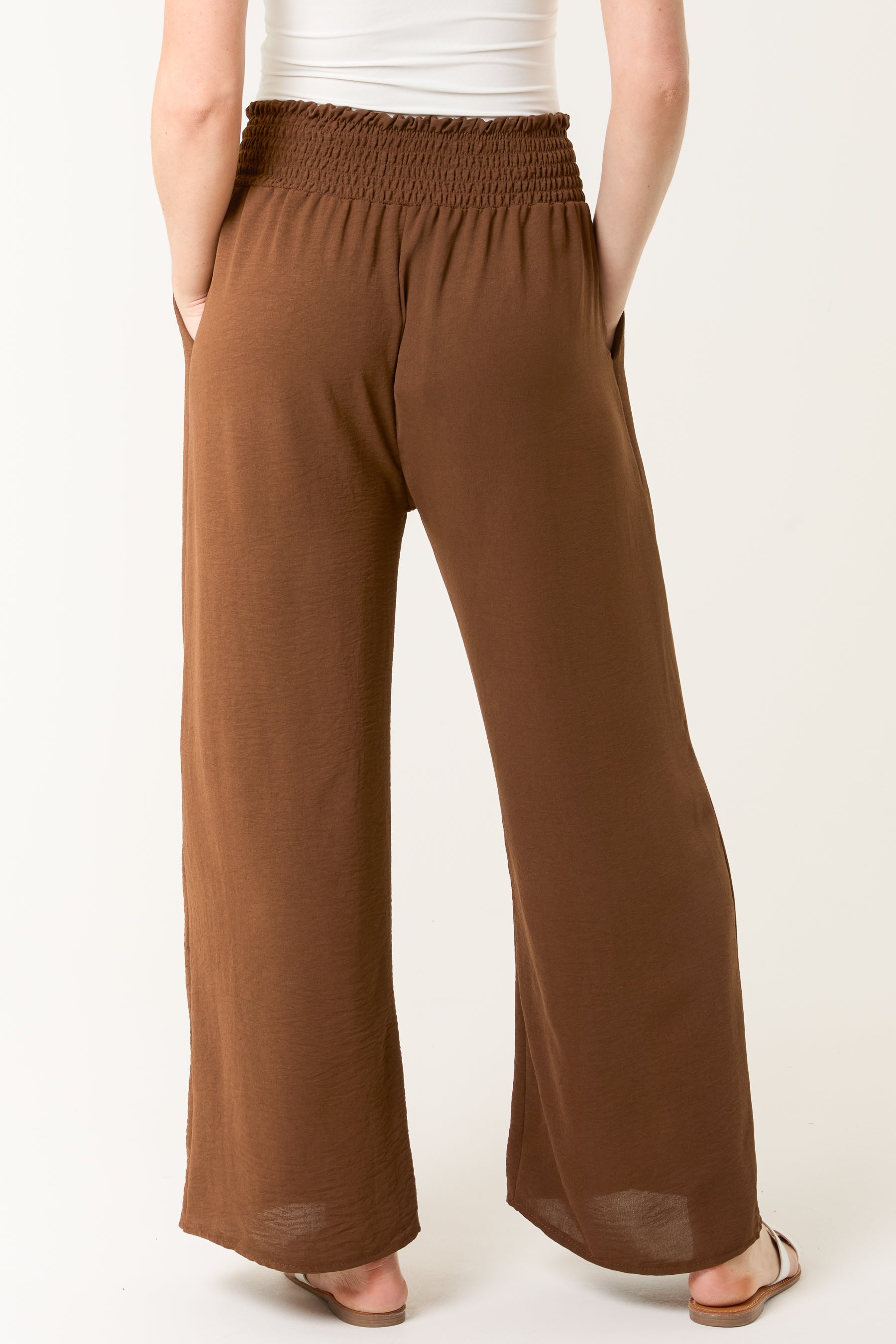 Elasticated Waist Wide Leg Trousers
