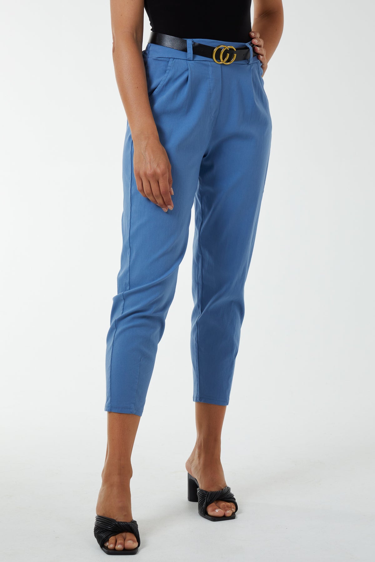 High Waisted Trousers with Belt
