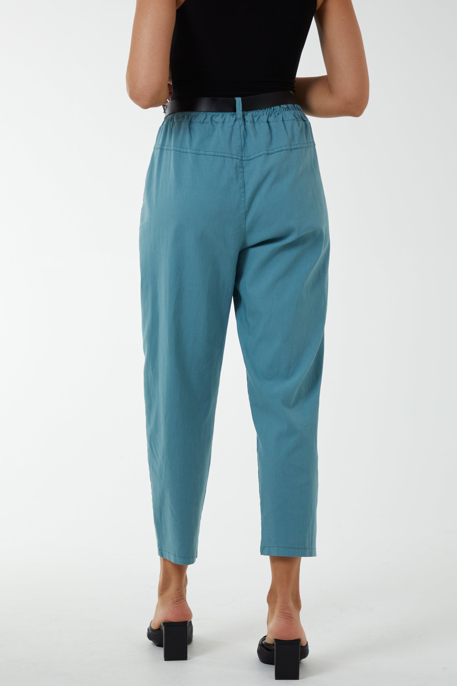 High Waisted Trousers with Belt