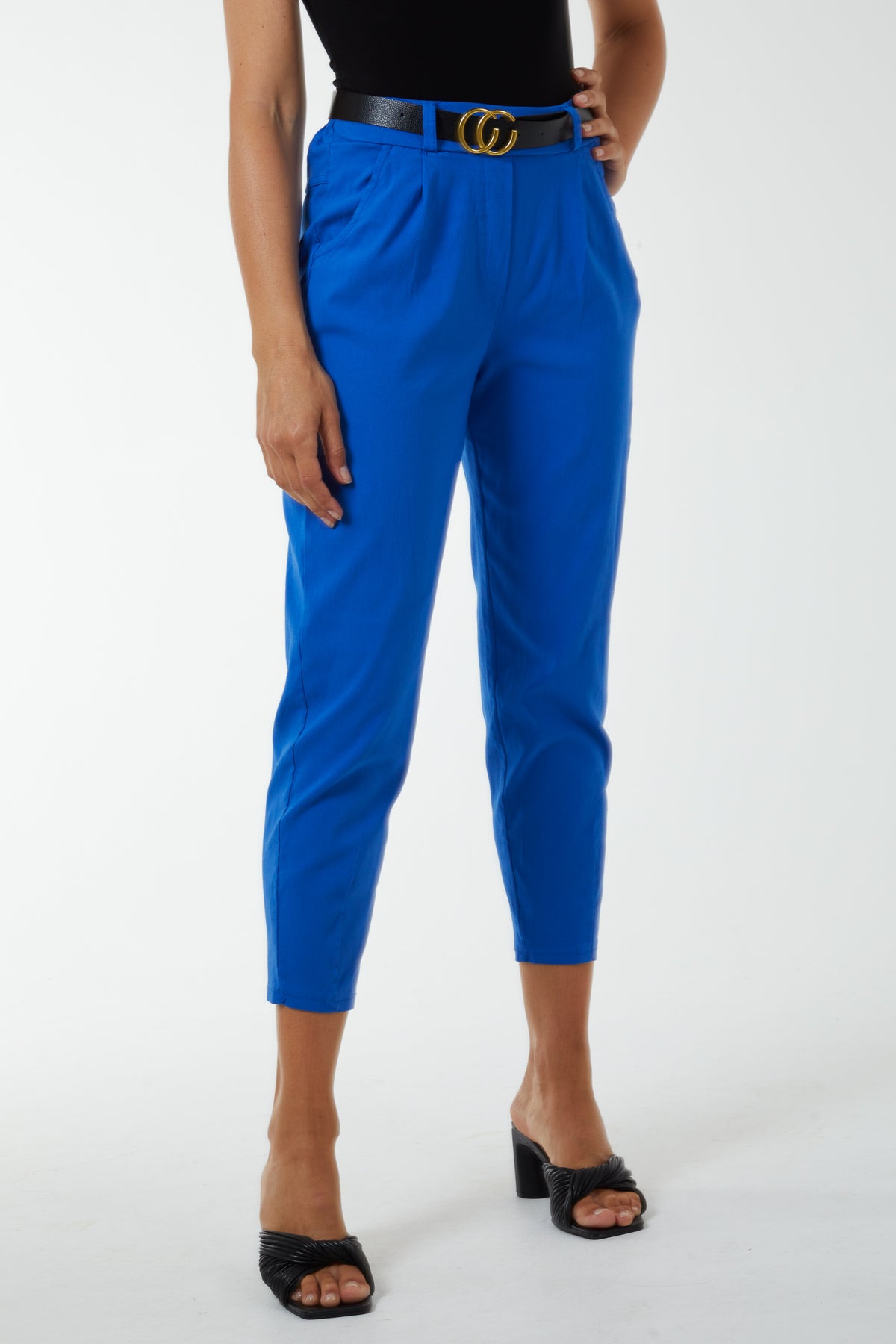 High Waisted Trousers with Belt
