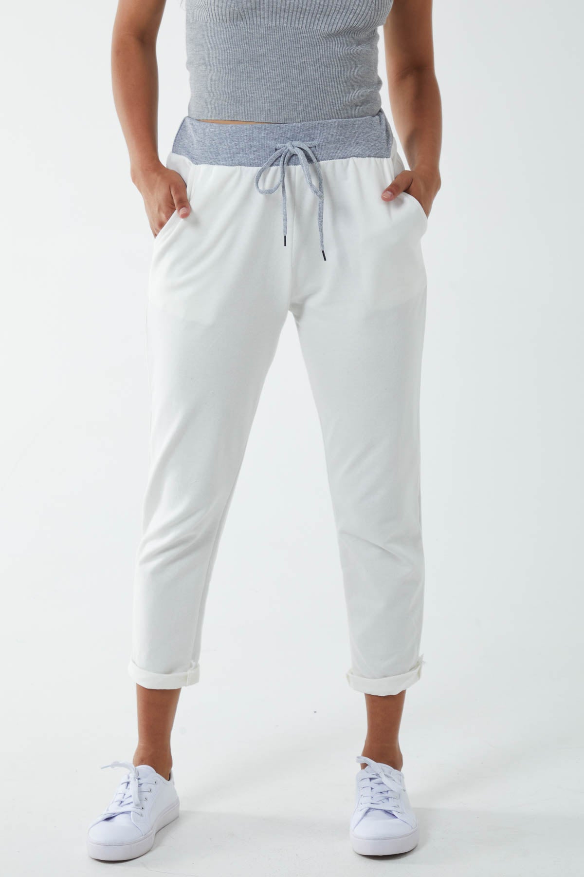 Contrast Waist Jogger Trousers
