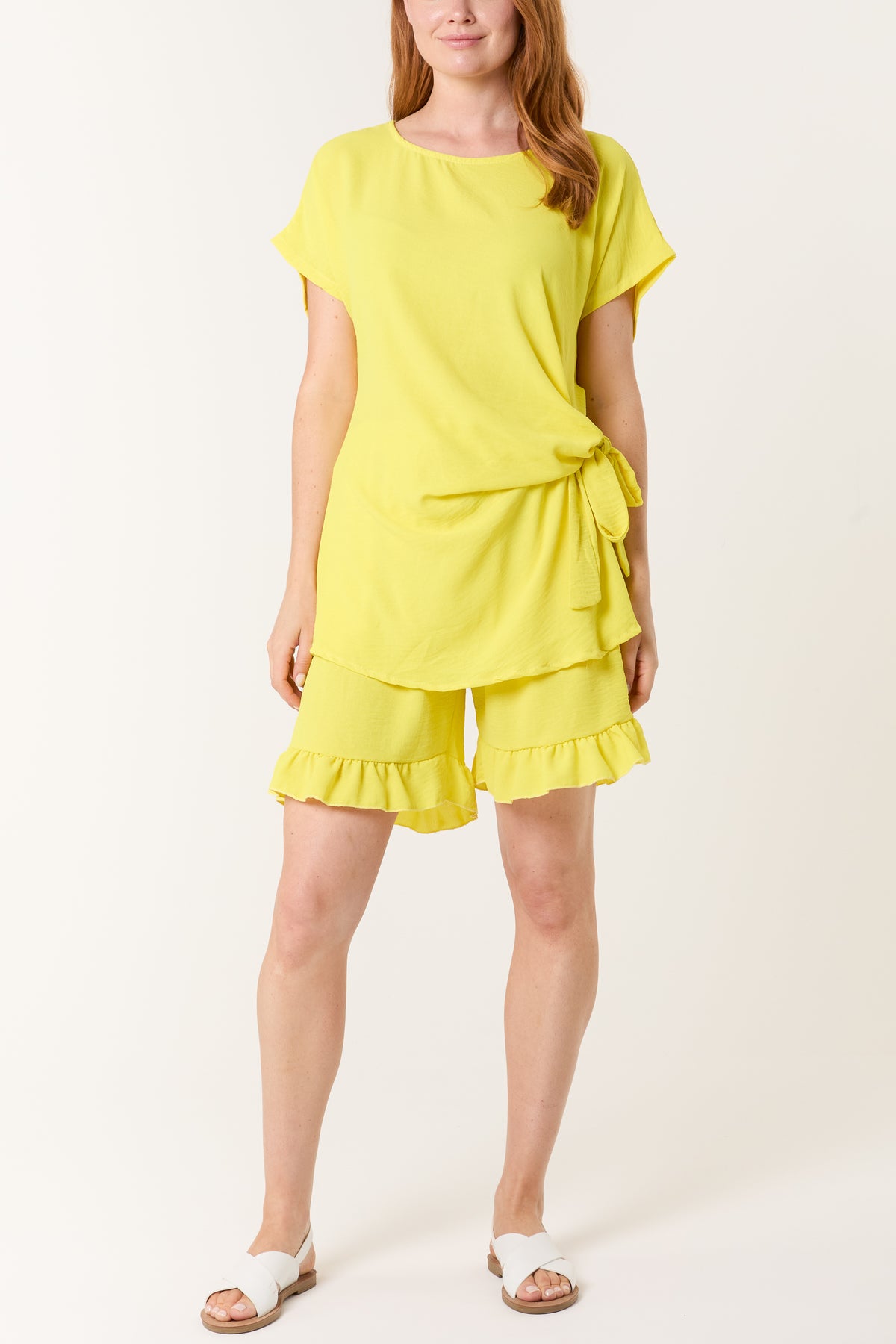 Tied Front Top & Shorts Co-Ord Set
