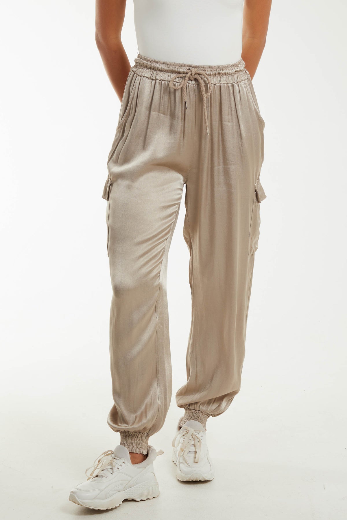 Satin Cargo Trousers