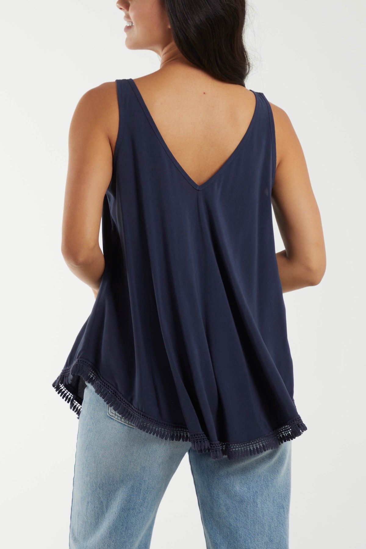 Tassel Hem V-Neck Vest