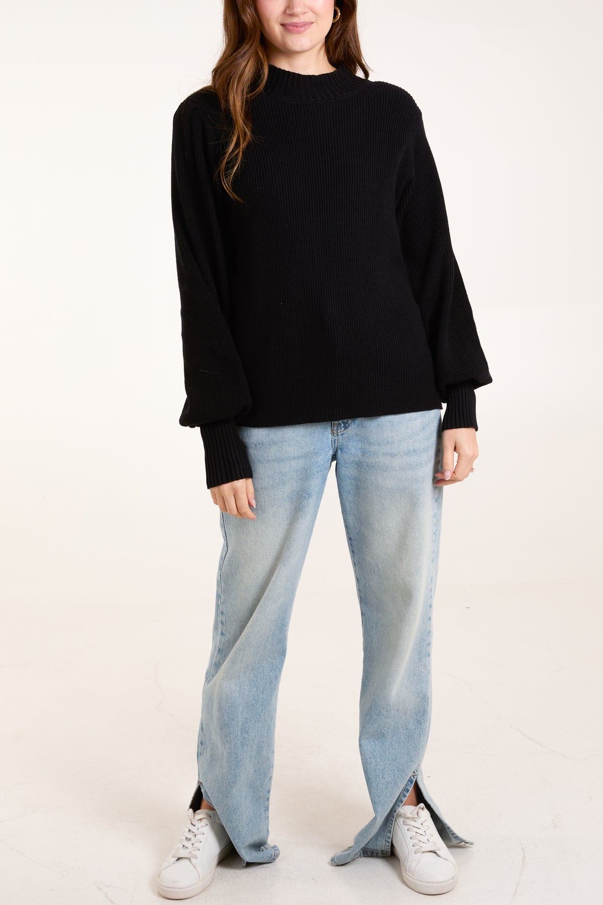 Black Soft Knit Round Neck Jumper