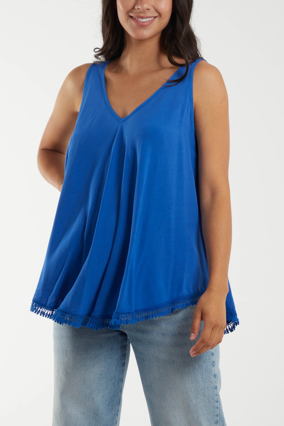 Tassel Hem V-Neck Vest