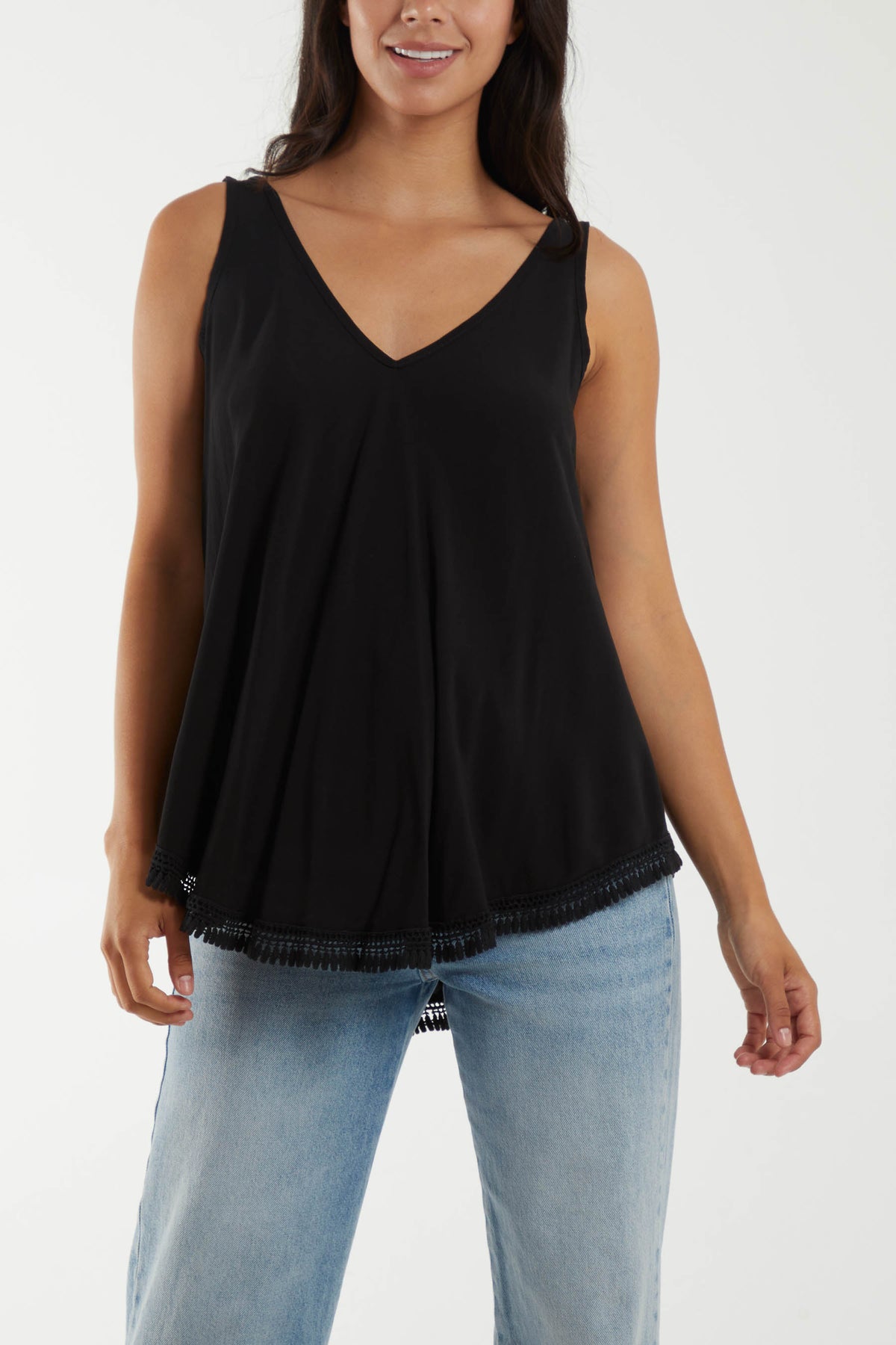 Tassel Hem V-Neck Vest