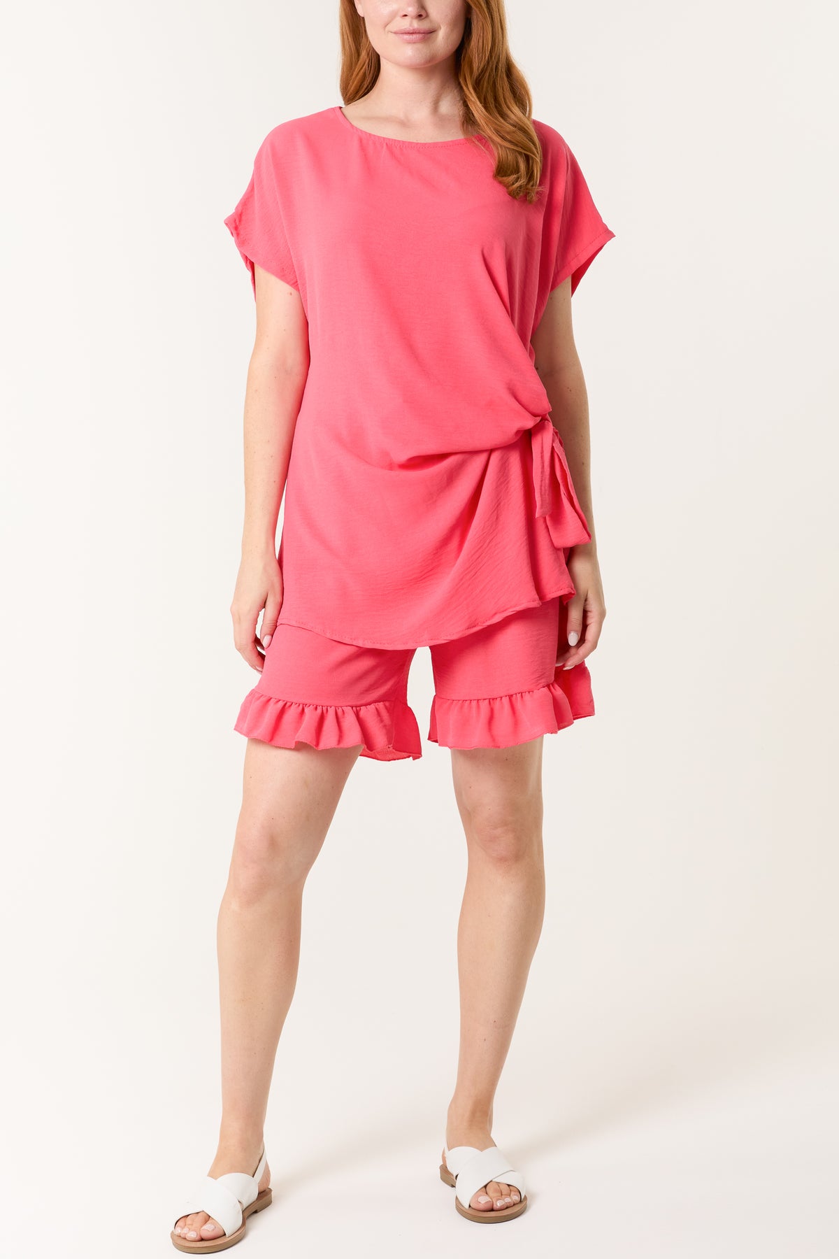 Tied Front Top & Shorts Co-Ord Set