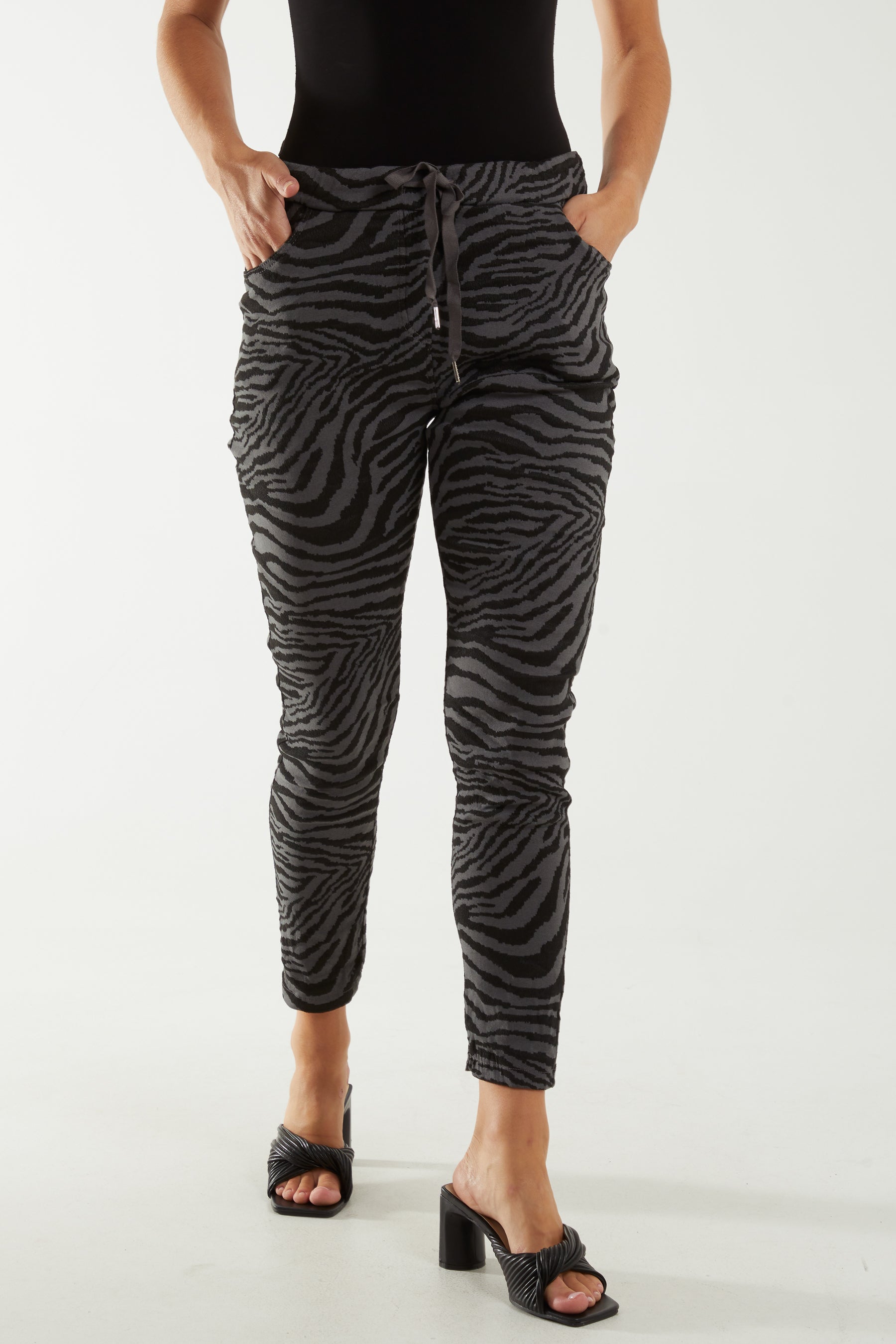 Zebra Print Elasticated Trousers