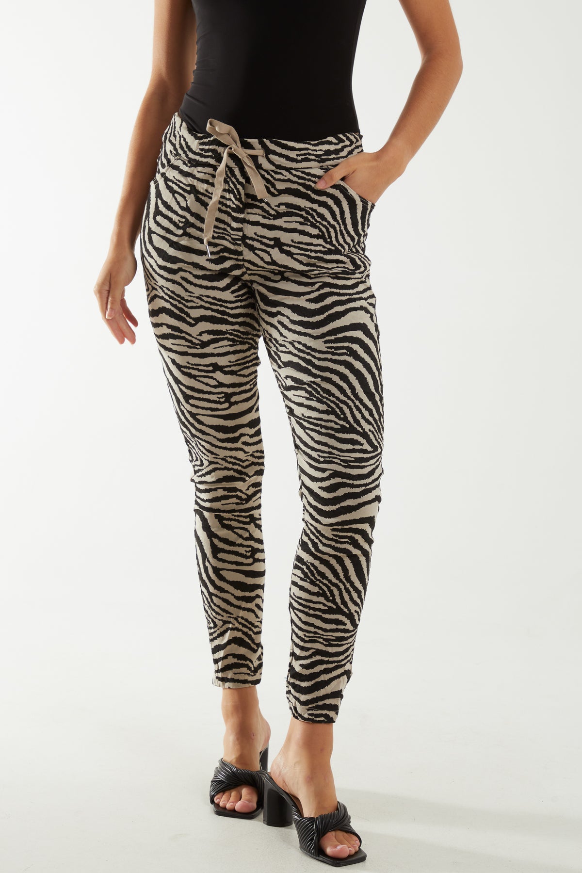Zebra Print Elasticated Trousers