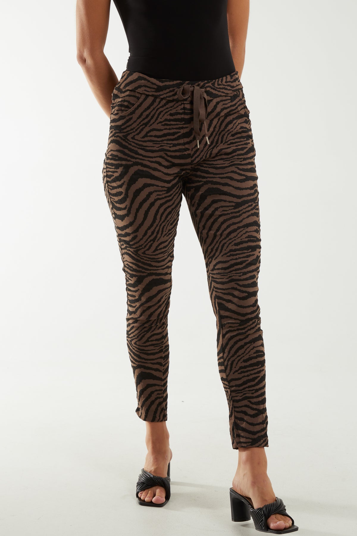 Zebra Print Elasticated Trousers