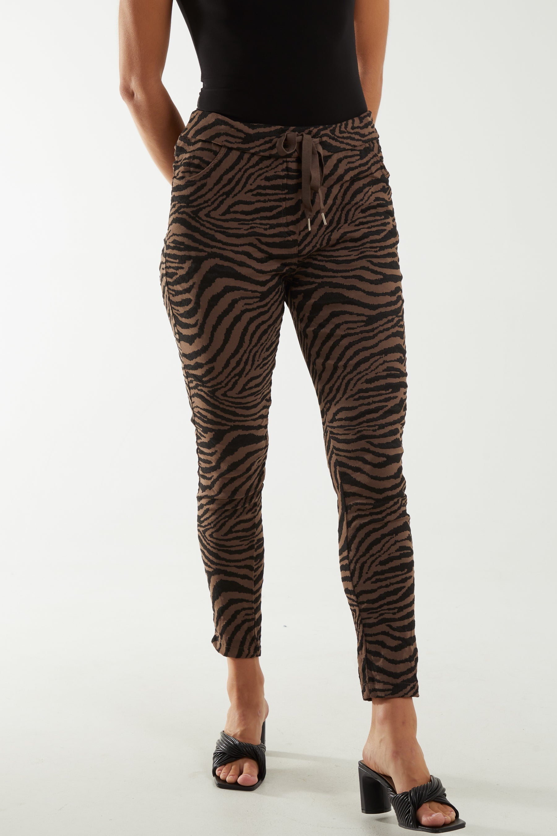 Zebra Print Elasticated Trousers