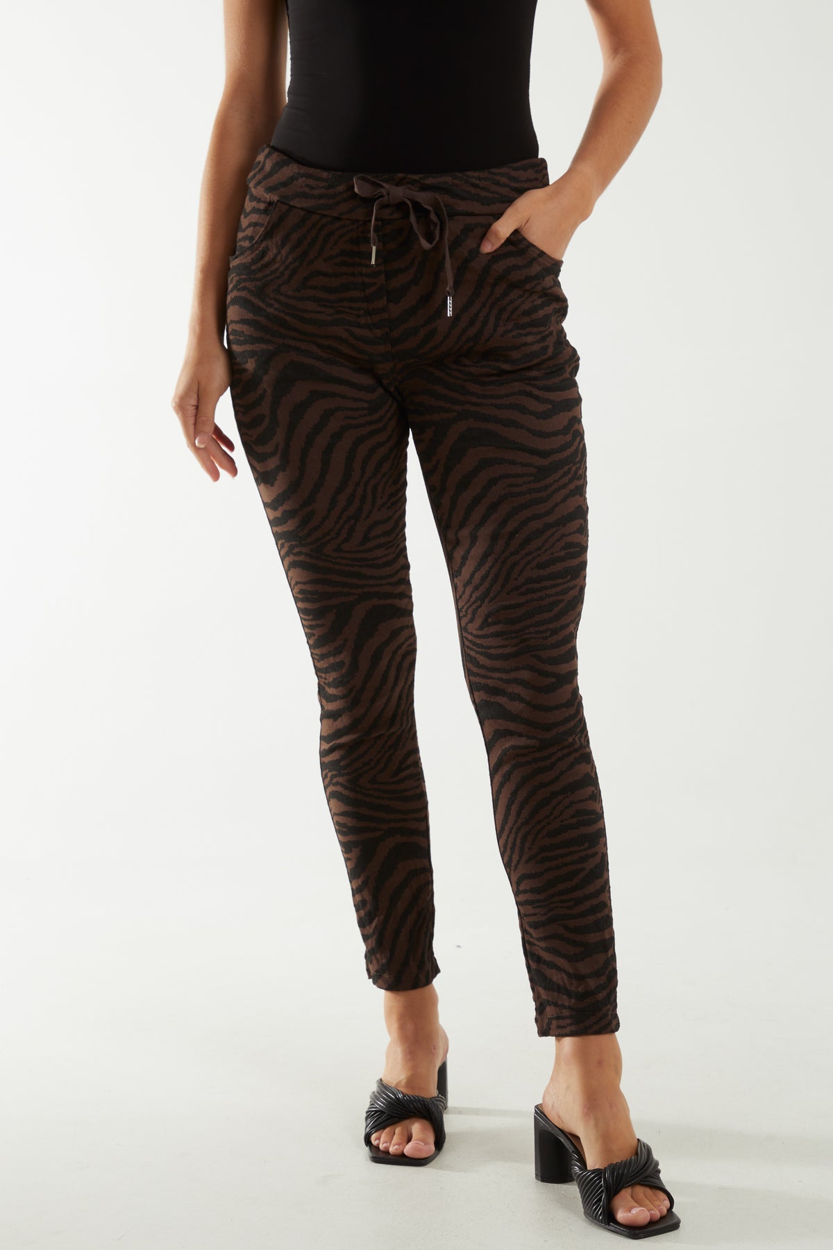 Zebra Print Elasticated Trousers