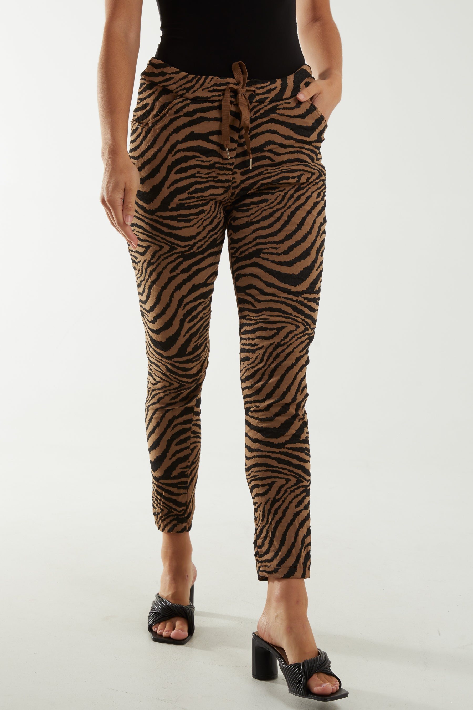 Zebra Print Elasticated Trousers