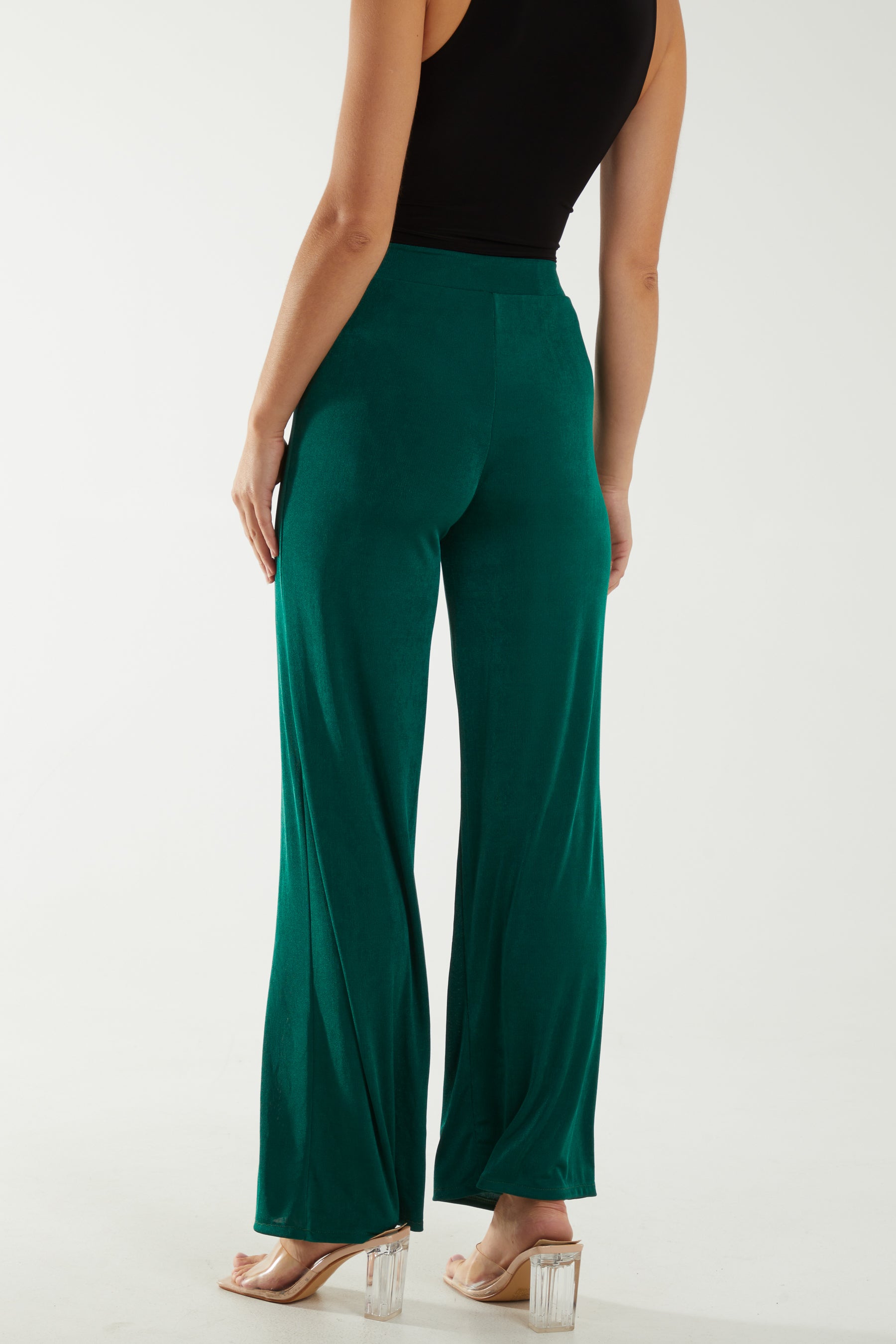 Wide Leg Acetate Trousers