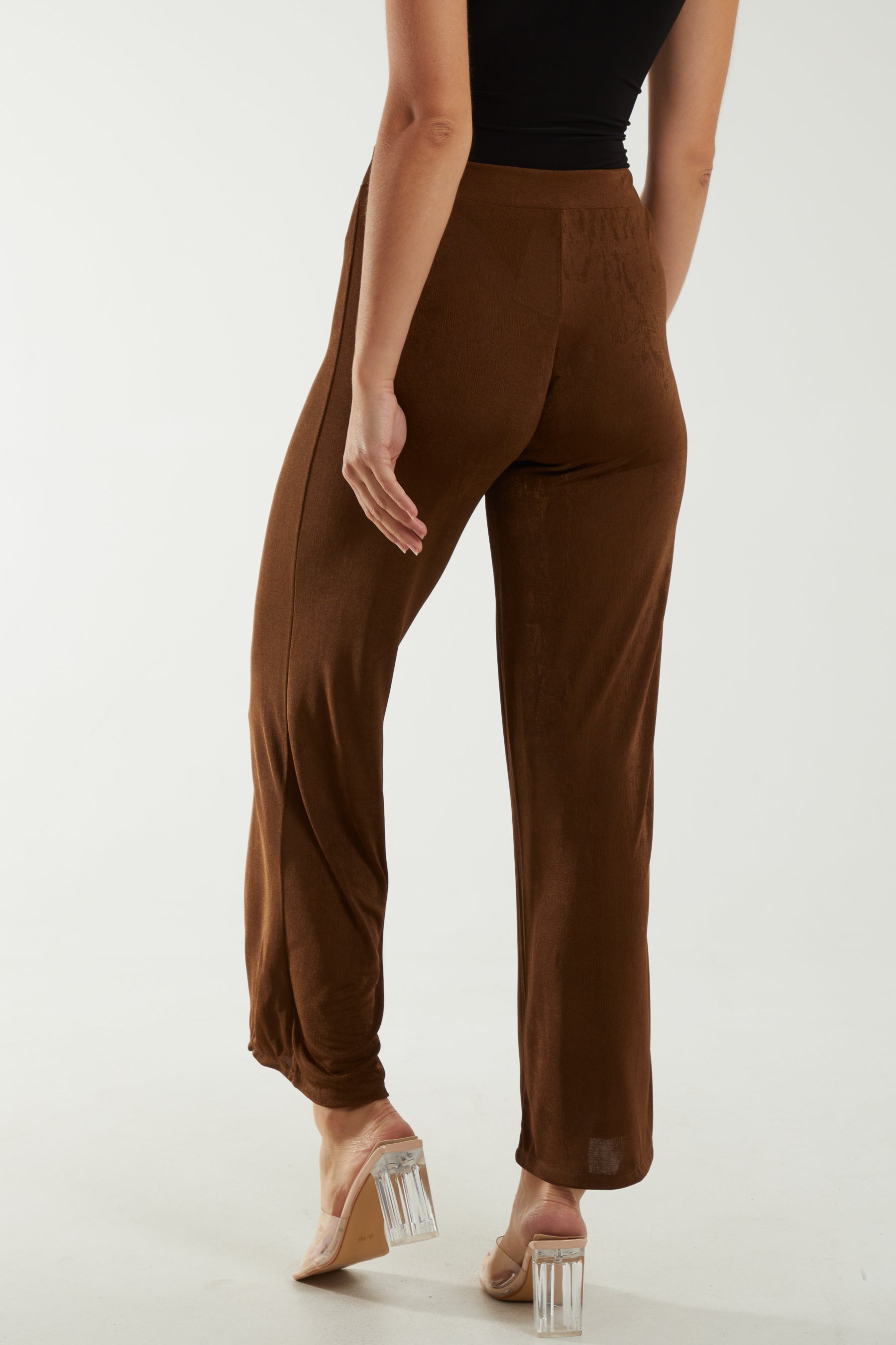 Wide Leg Acetate Trousers