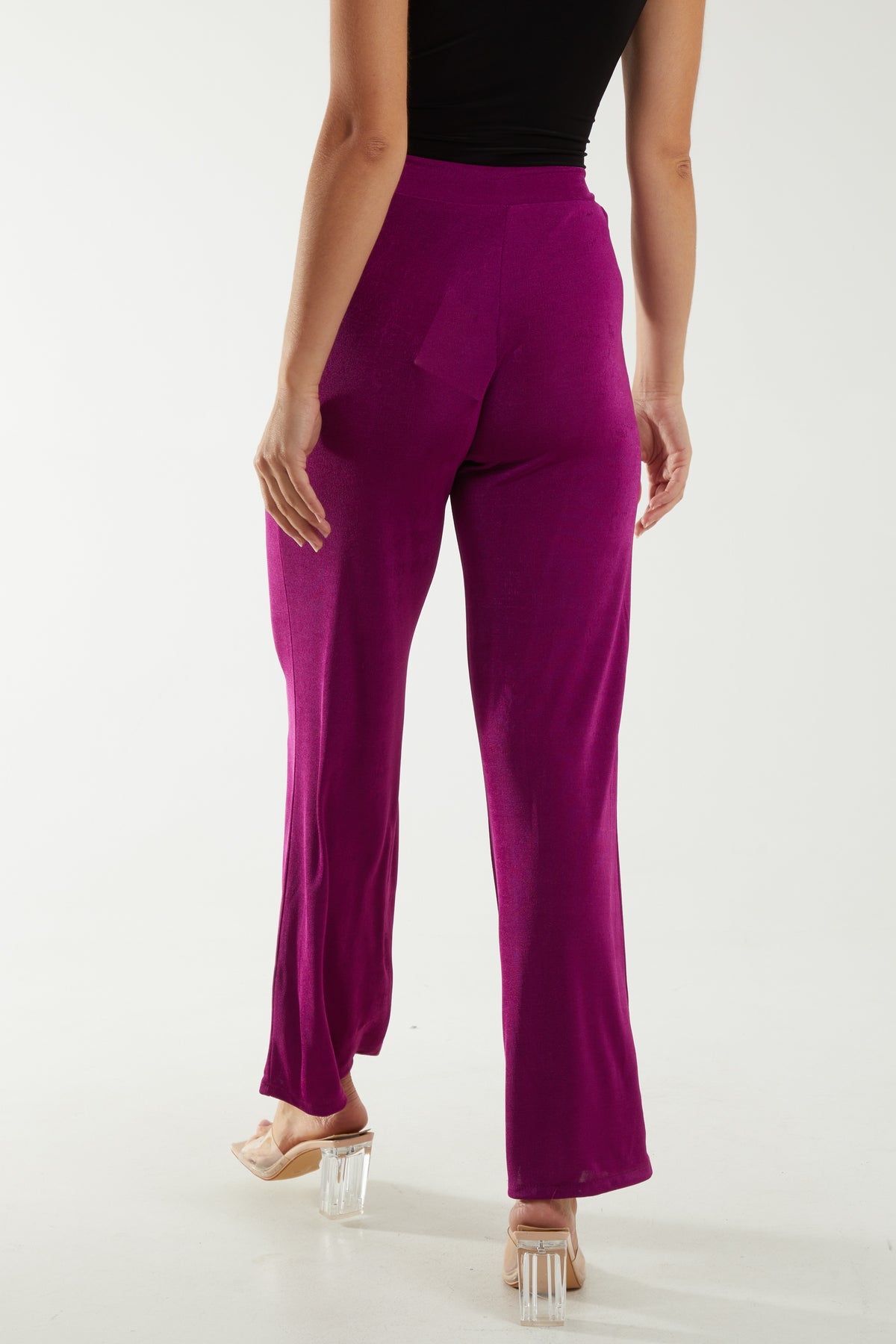 Wide Leg Acetate Trousers