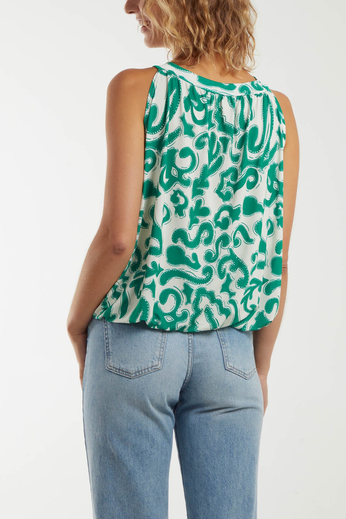 Baroque Halter Neck Tie Sleeveless Top