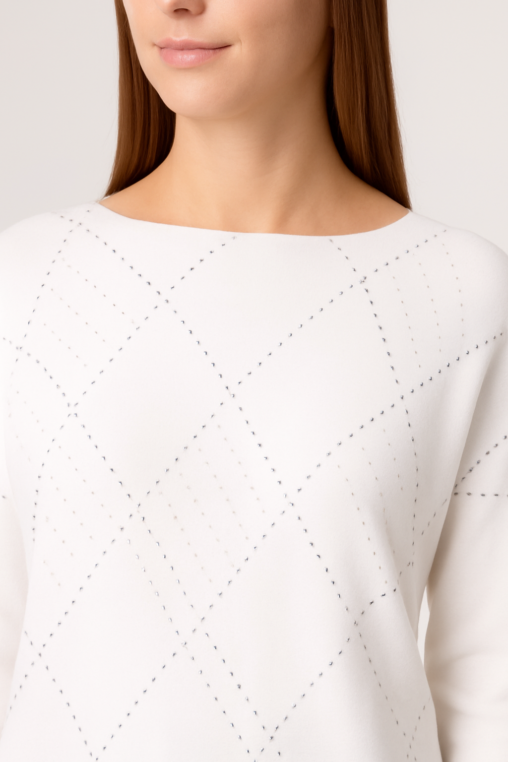 Embellished Diamond Patterned Jumper
