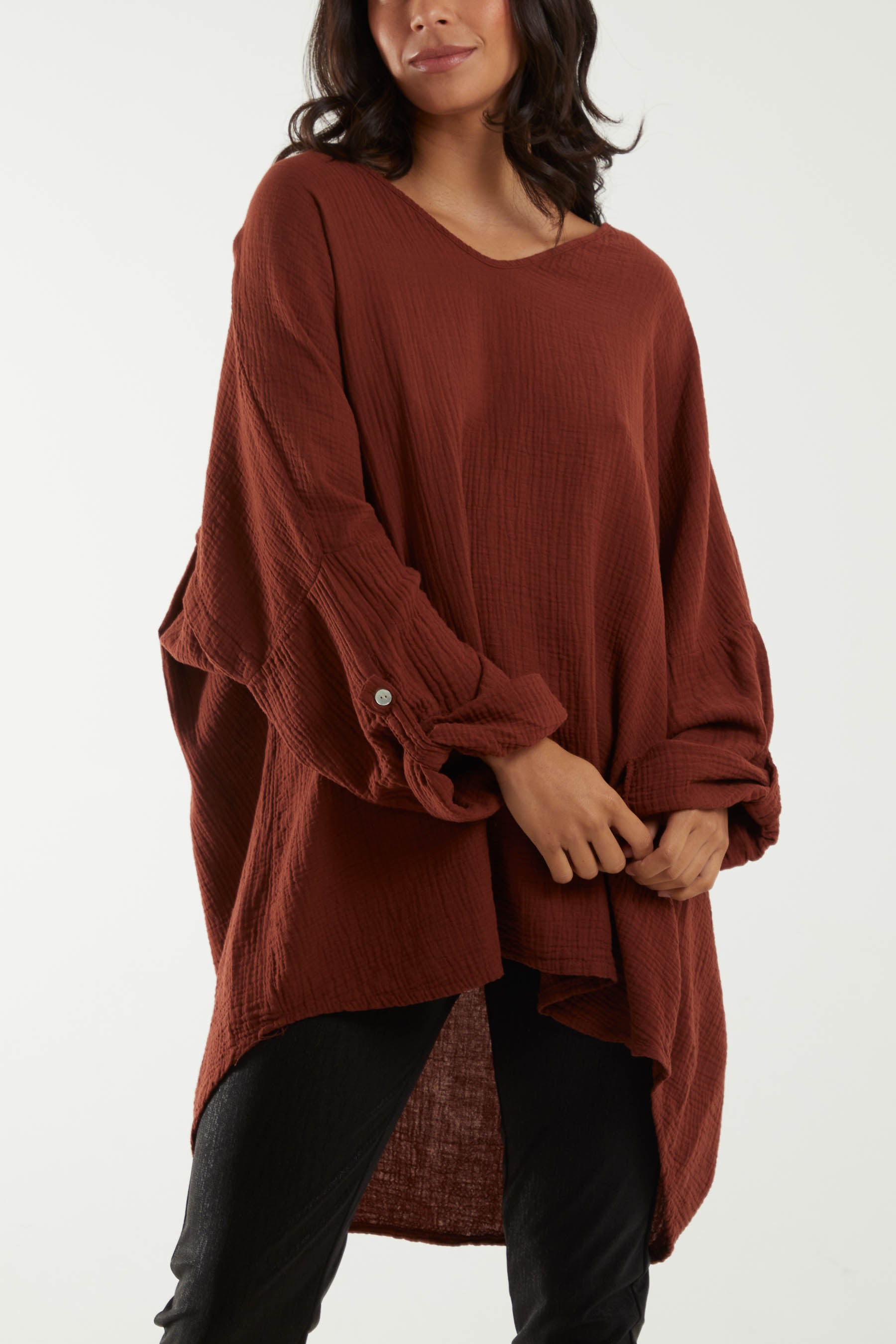 Oversized Cheesecloth Sequin "Love" Blouse