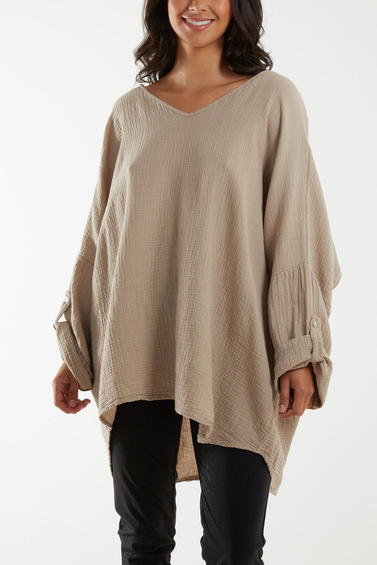 Oversized Cheesecloth Sequin "Love" Blouse