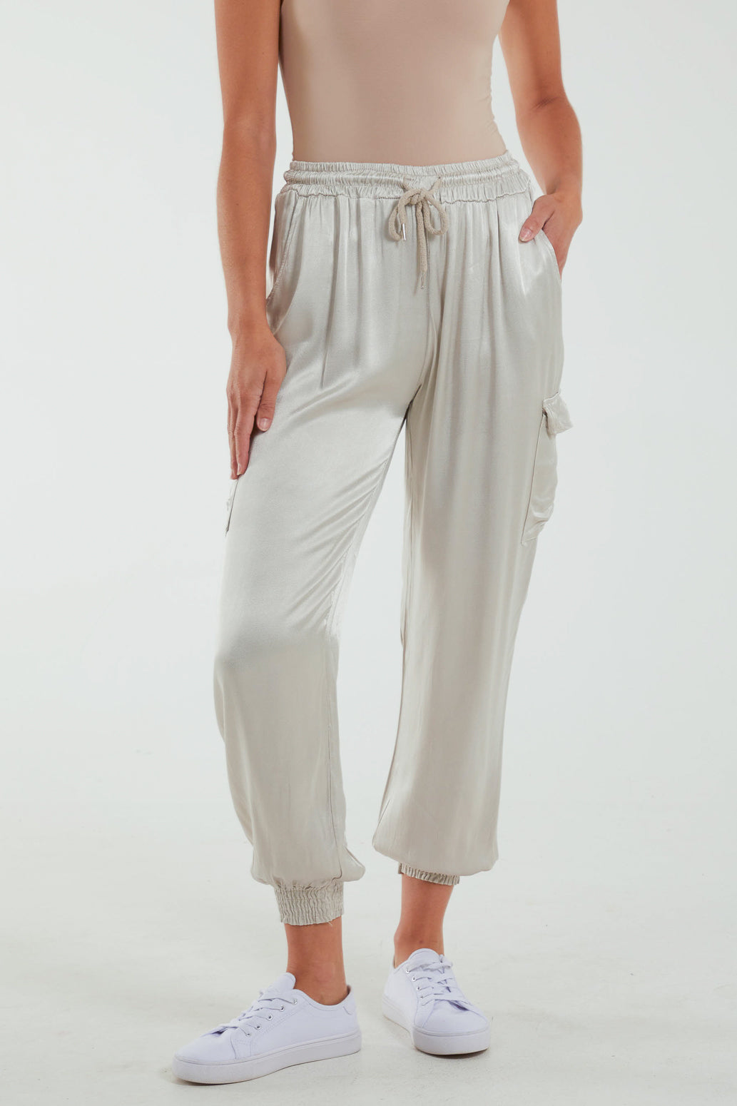 Satin Cargo Trousers