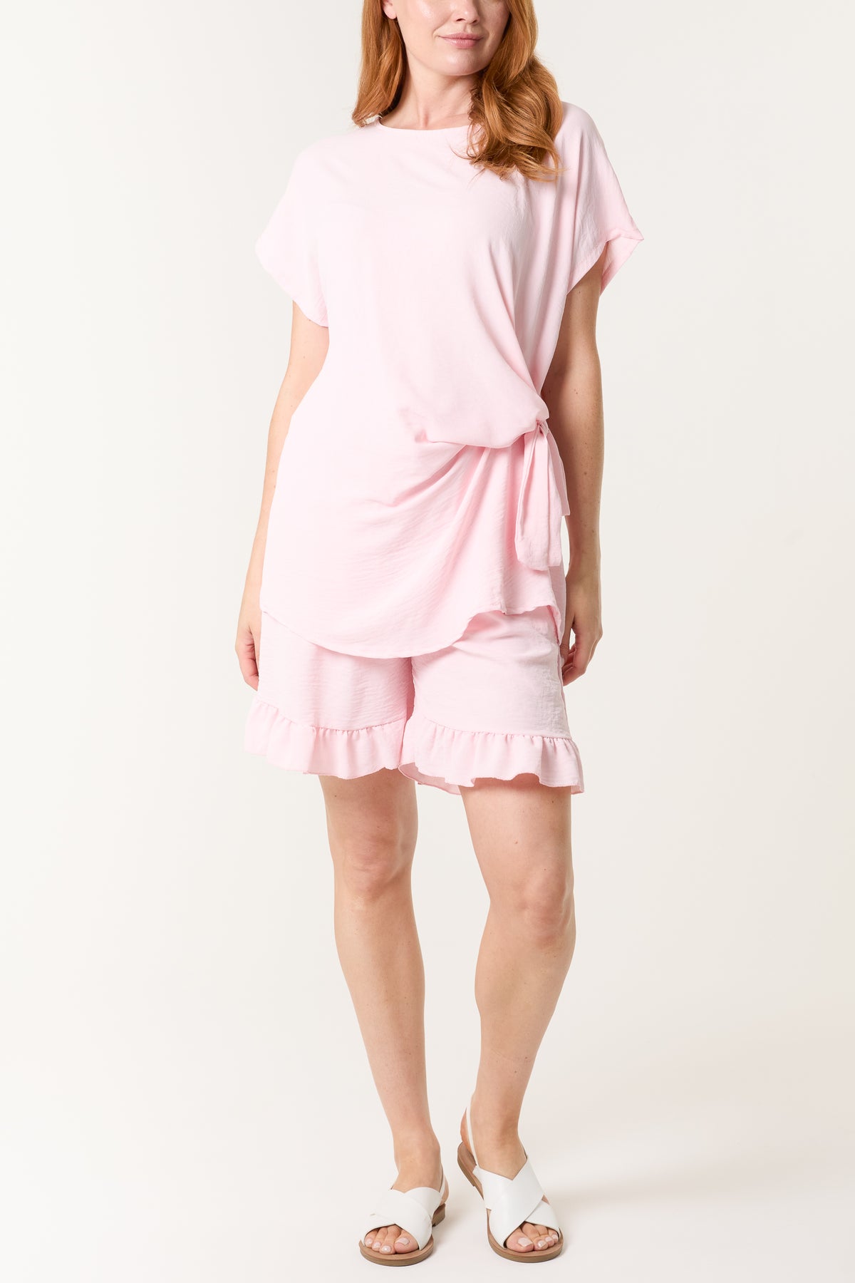 Tied Front Top & Shorts Co-Ord Set