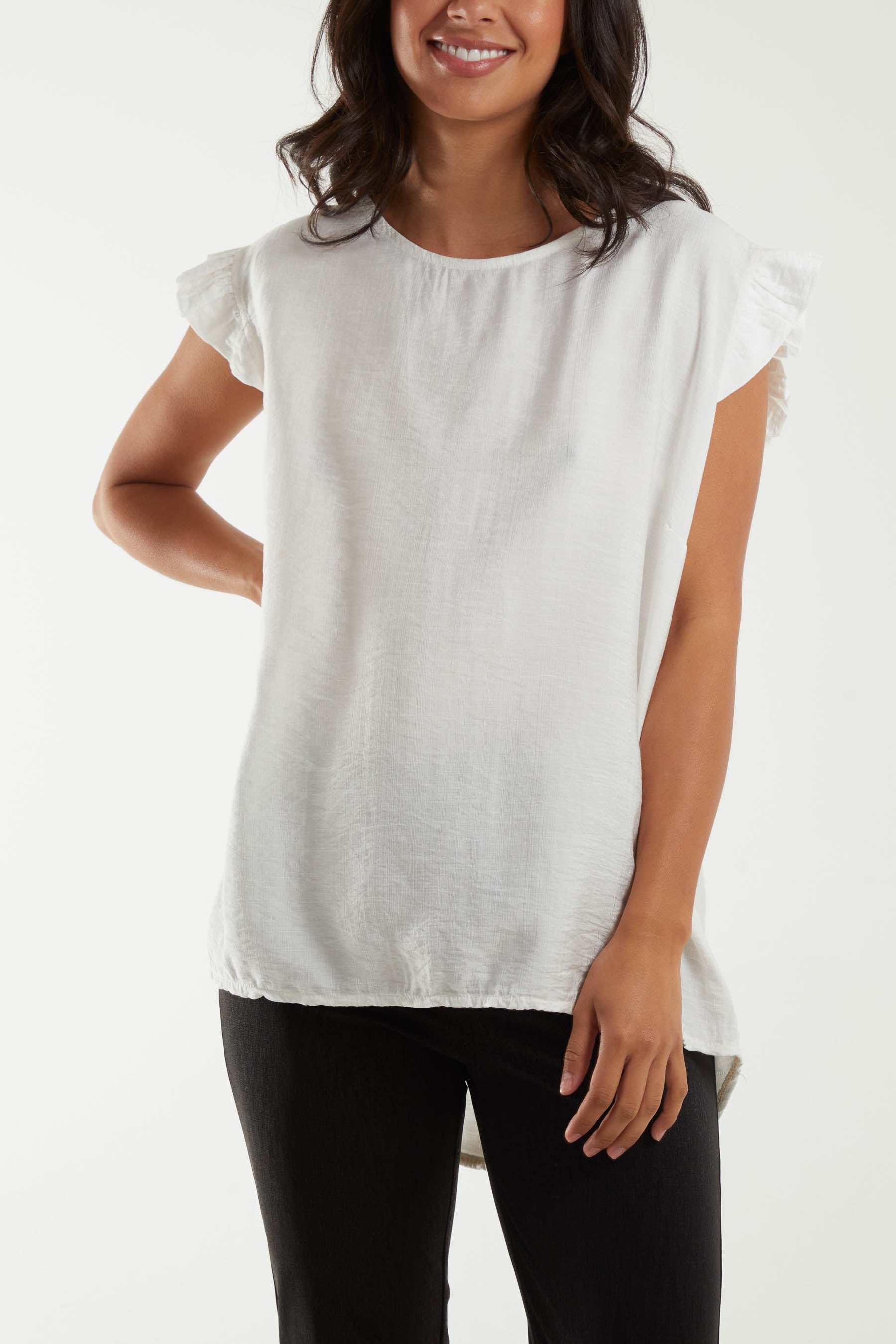 Linen Look Top Back Button
