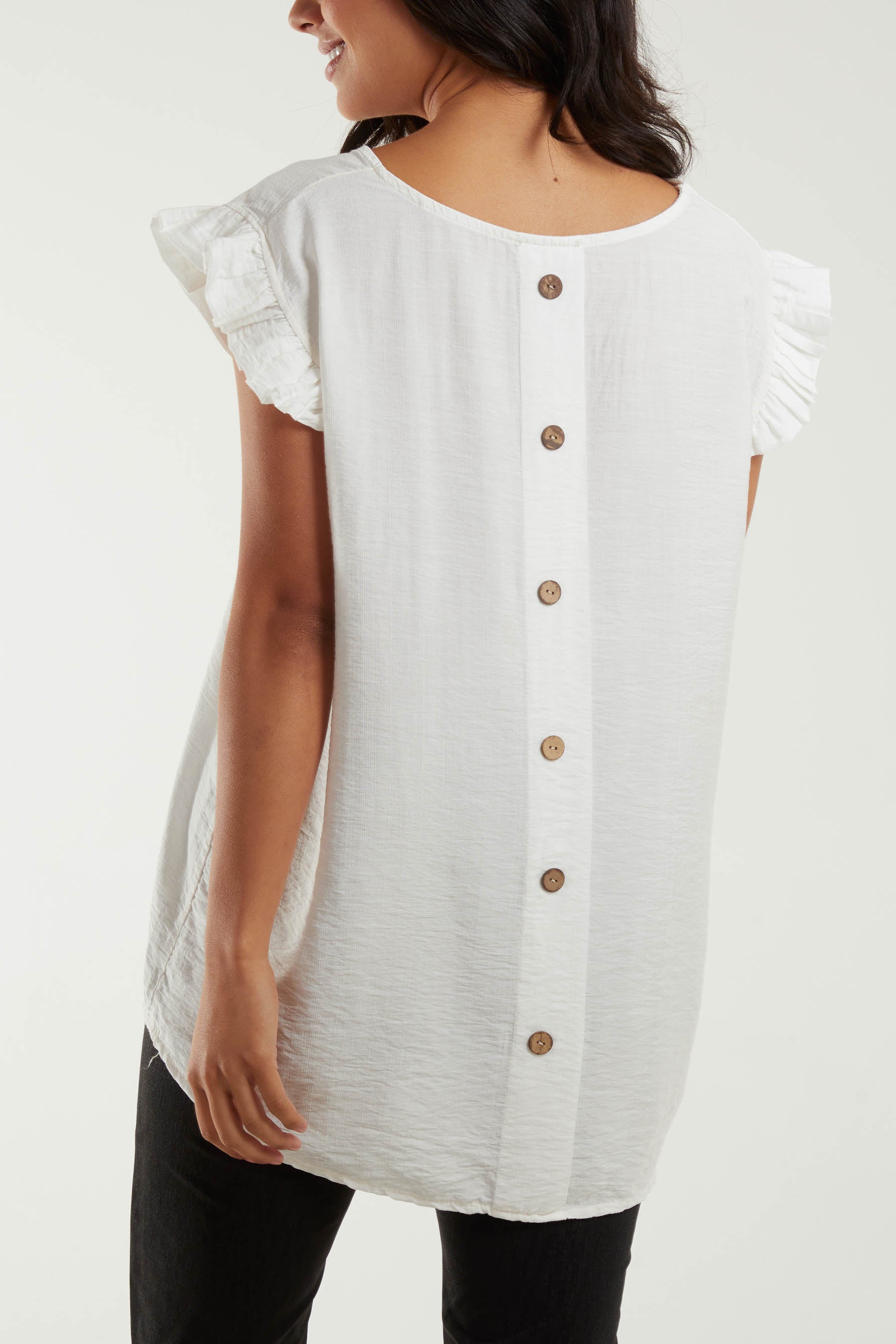 Linen Look Top Back Button