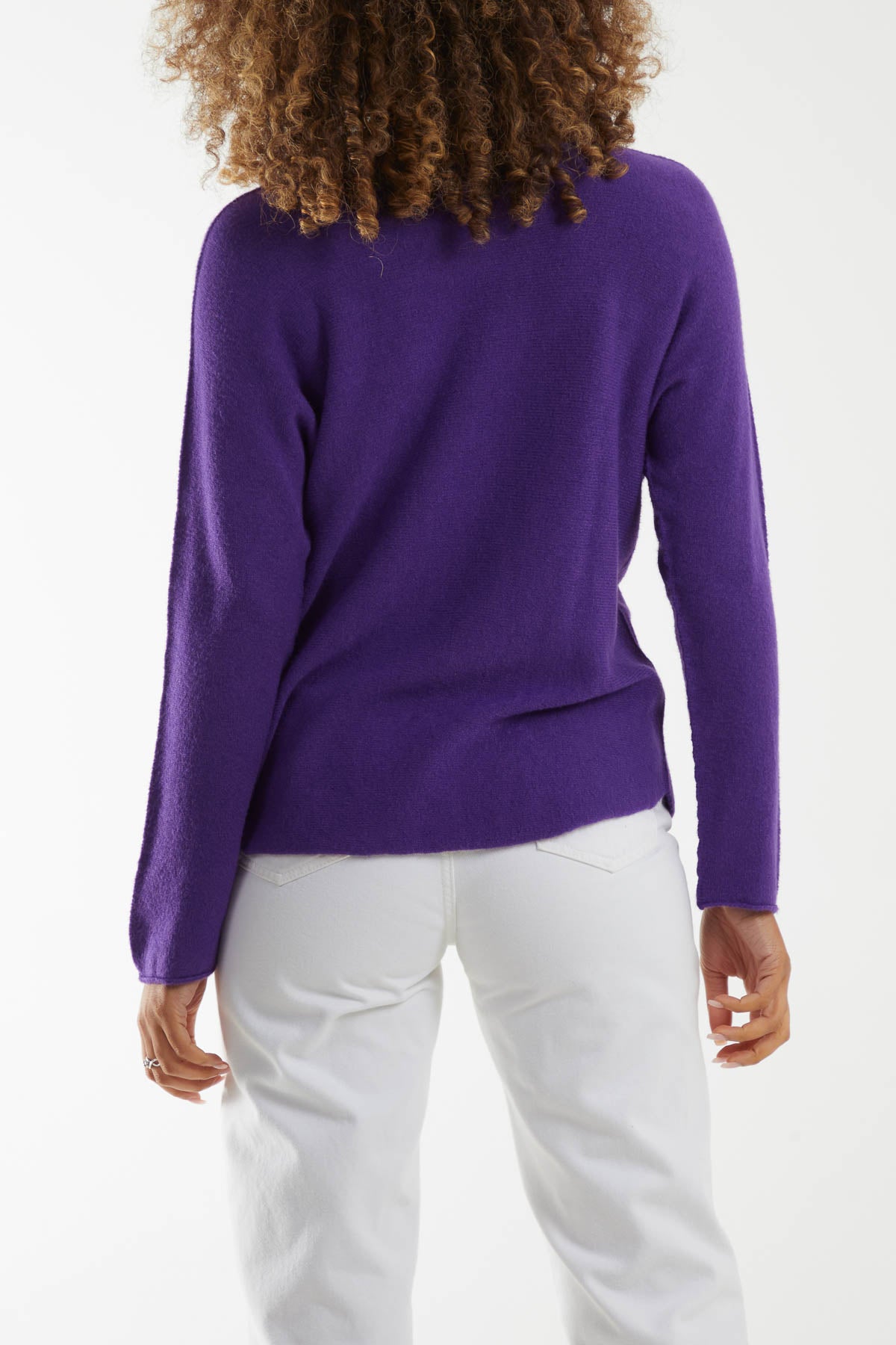 V Neck Jumper With Raw Edge