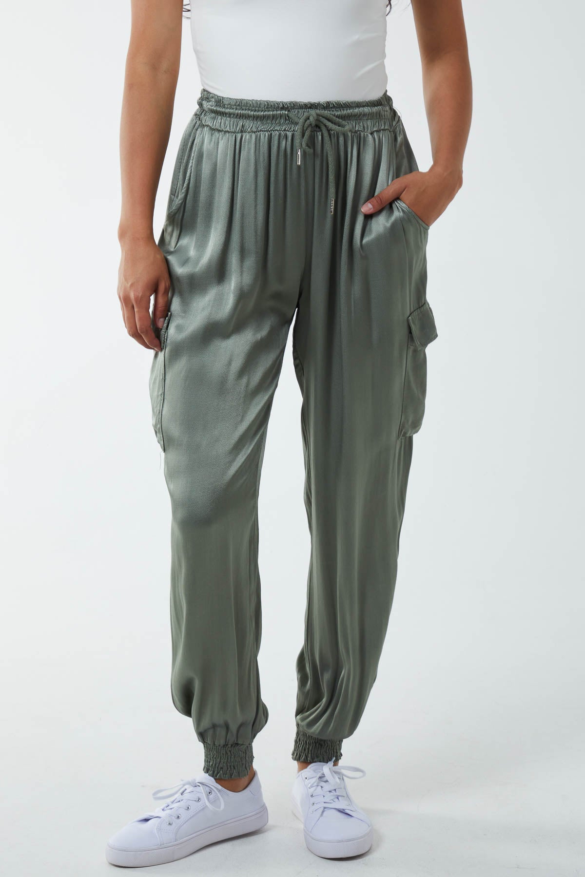 Satin Cargo Trousers