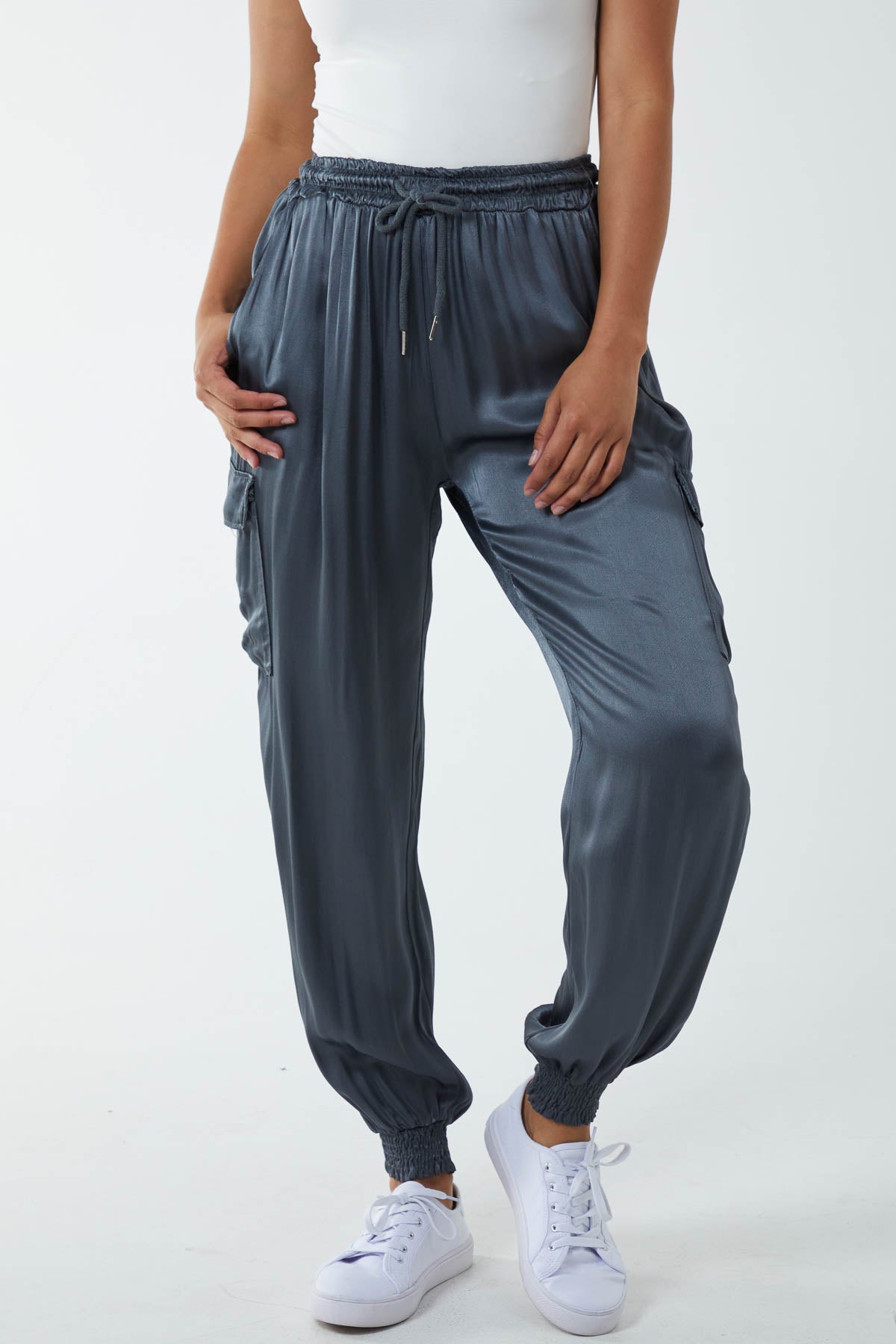 Satin Cargo Trousers