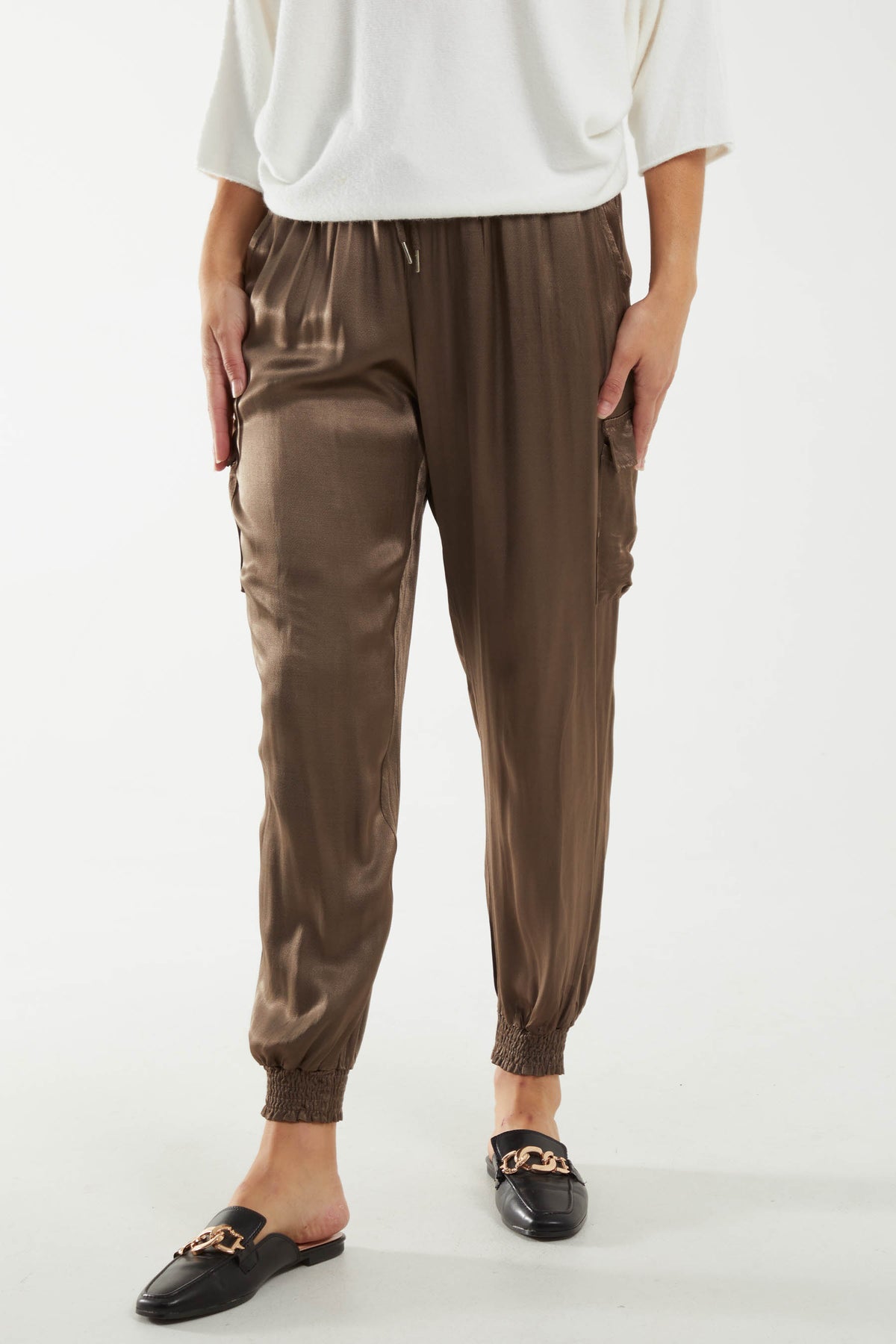 Satin Cargo Trousers