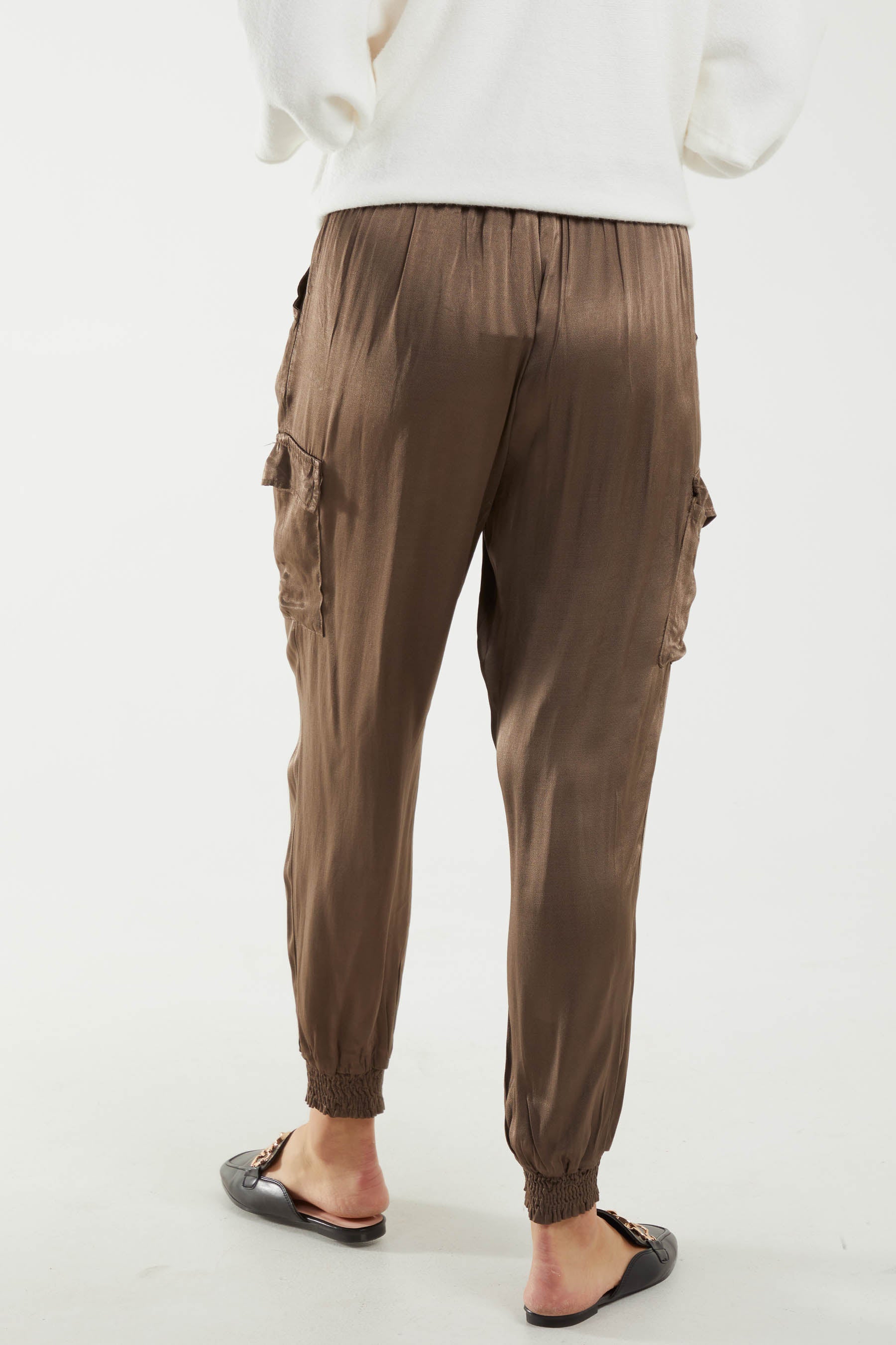 Satin Cargo Trousers