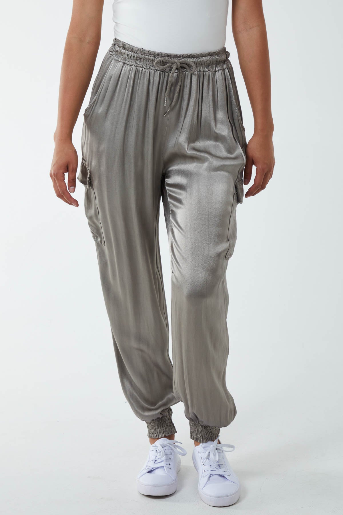 Satin Cargo Trousers