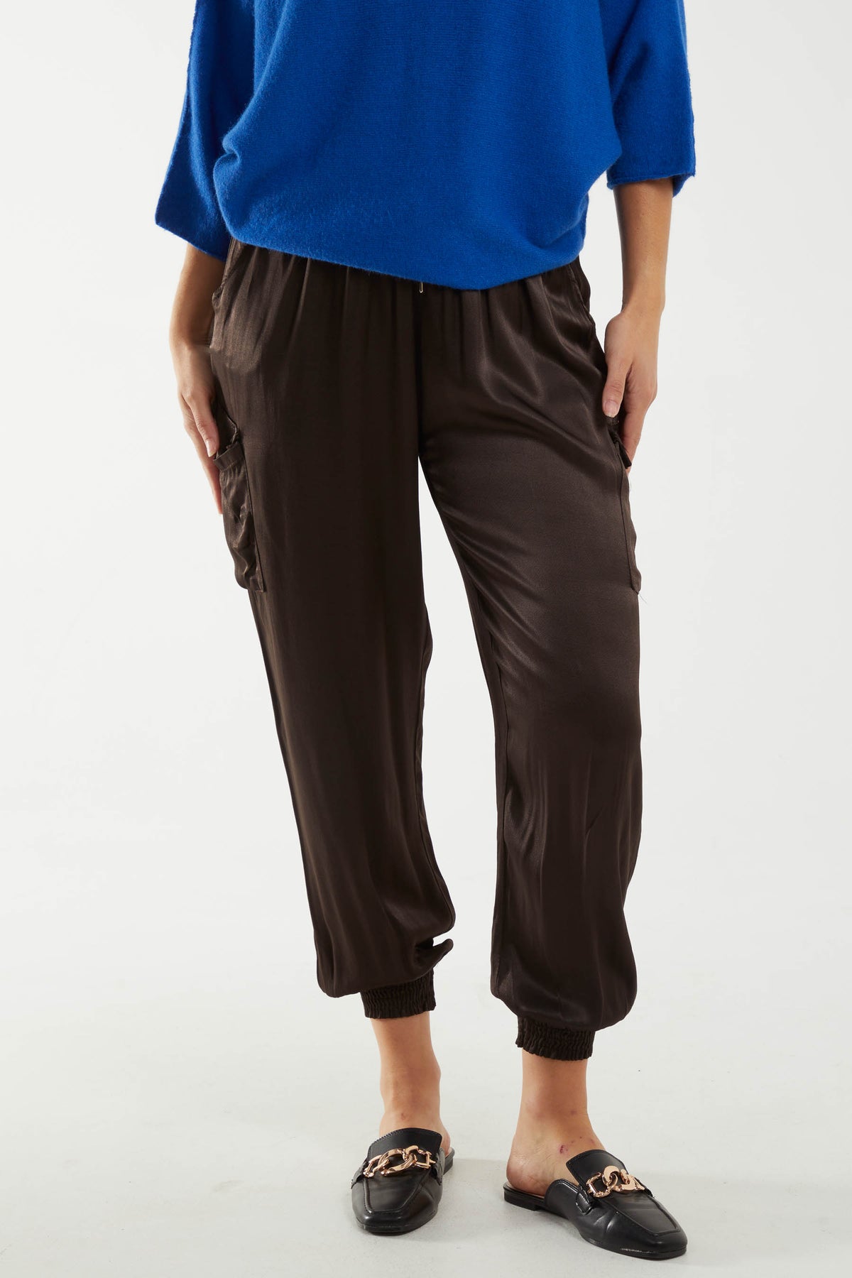 Satin Cargo Trousers